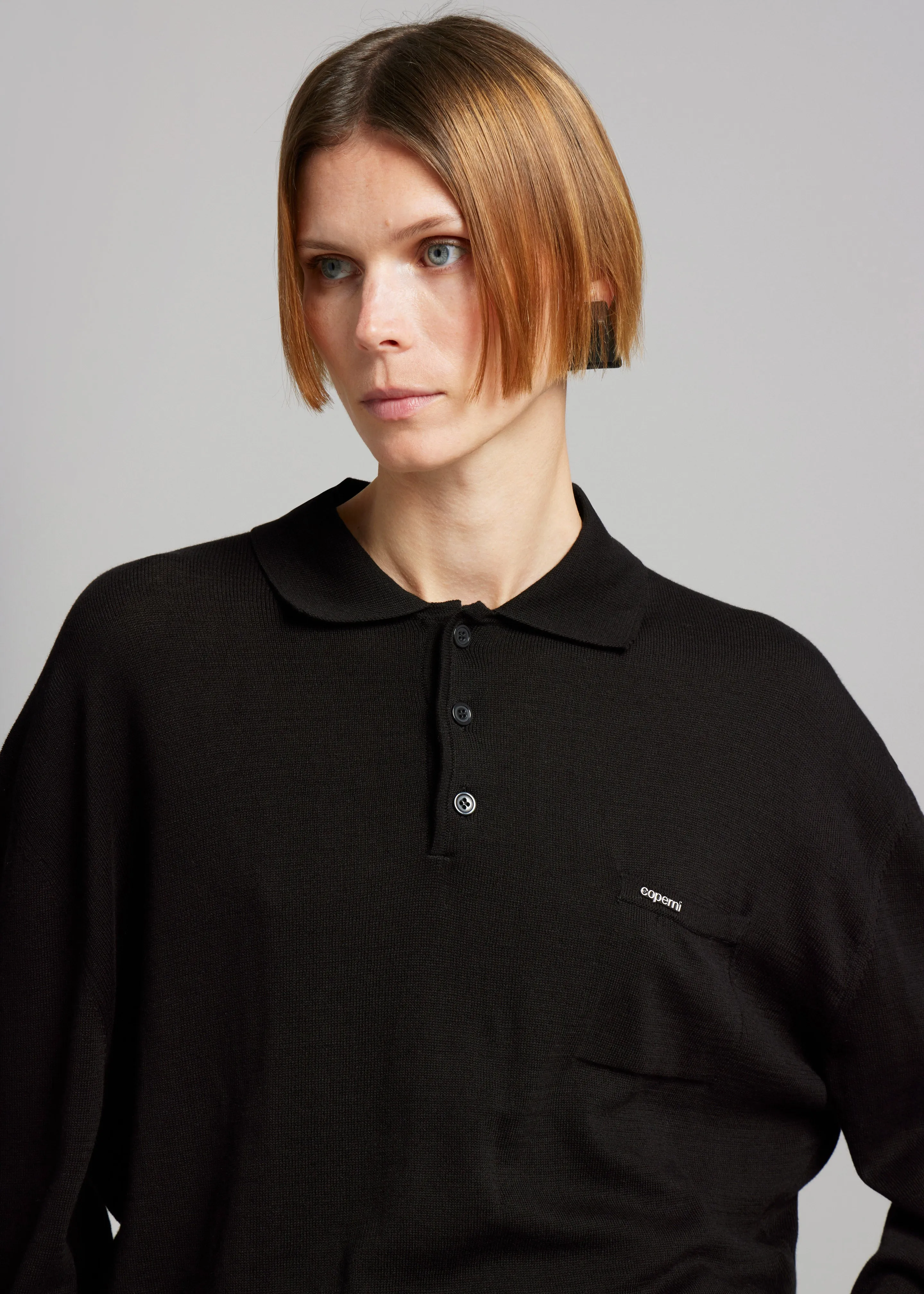 Coperni Knotted Sleeves Polo Jumper - Black sold by Frankie Shop product image thumbnail 4