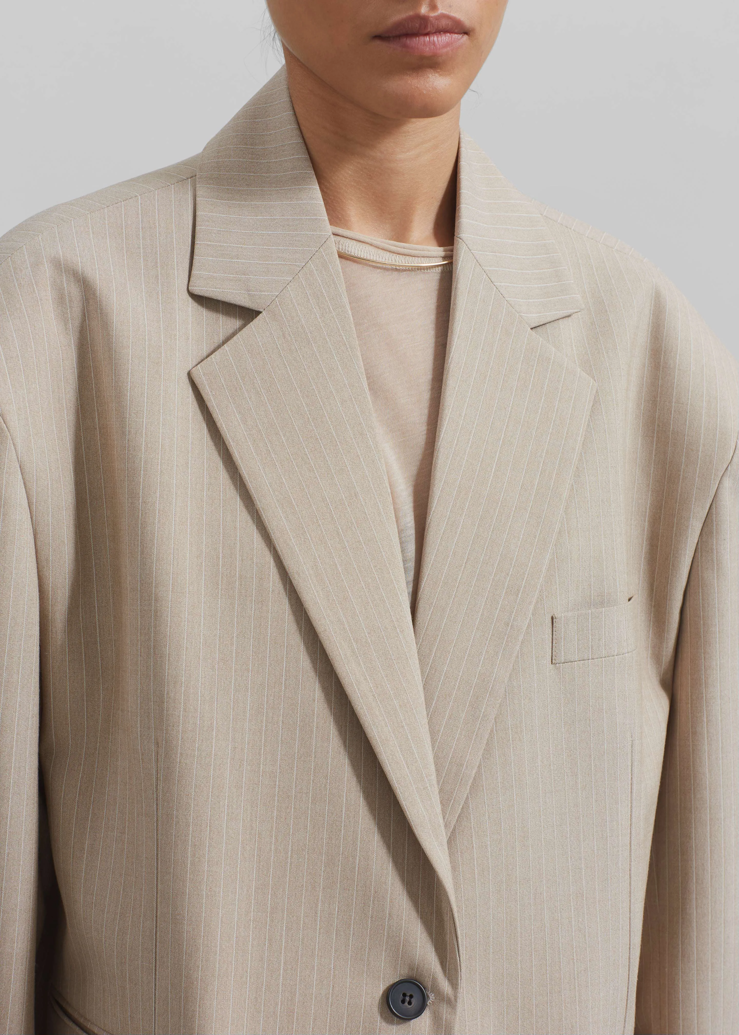 Stasia Blazer - Beige Stripe sold by Frankie Shop product image thumbnail 5