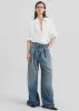 Haikure Candy Pleated Wide Leg Jeans - Blue Tencel sold by Frankie Shop