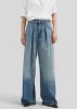 Haikure Candy Pleated Wide Leg Jeans - Blue Tencel sold by Frankie Shop