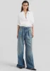 Haikure Candy Pleated Wide Leg Jeans - Blue Tencel sold by Frankie Shop