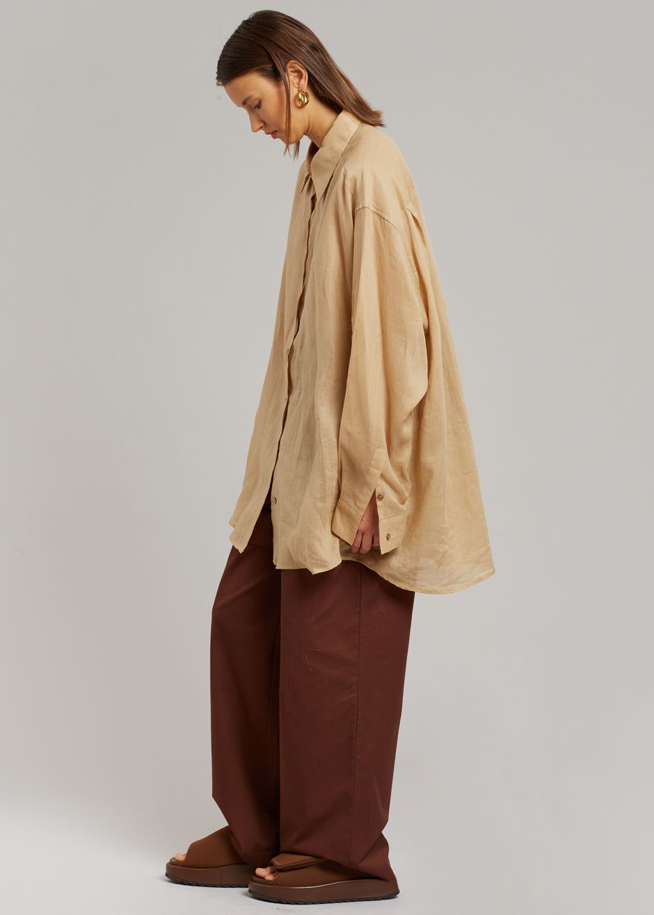 Marlow Oversized Linen Shirt - Camel sold by Frankie Shop product image thumbnail 2