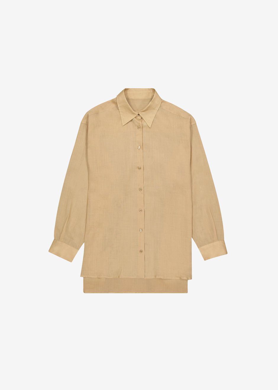 Marlow Oversized Linen Shirt - Camel sold by Frankie Shop product image thumbnail 8