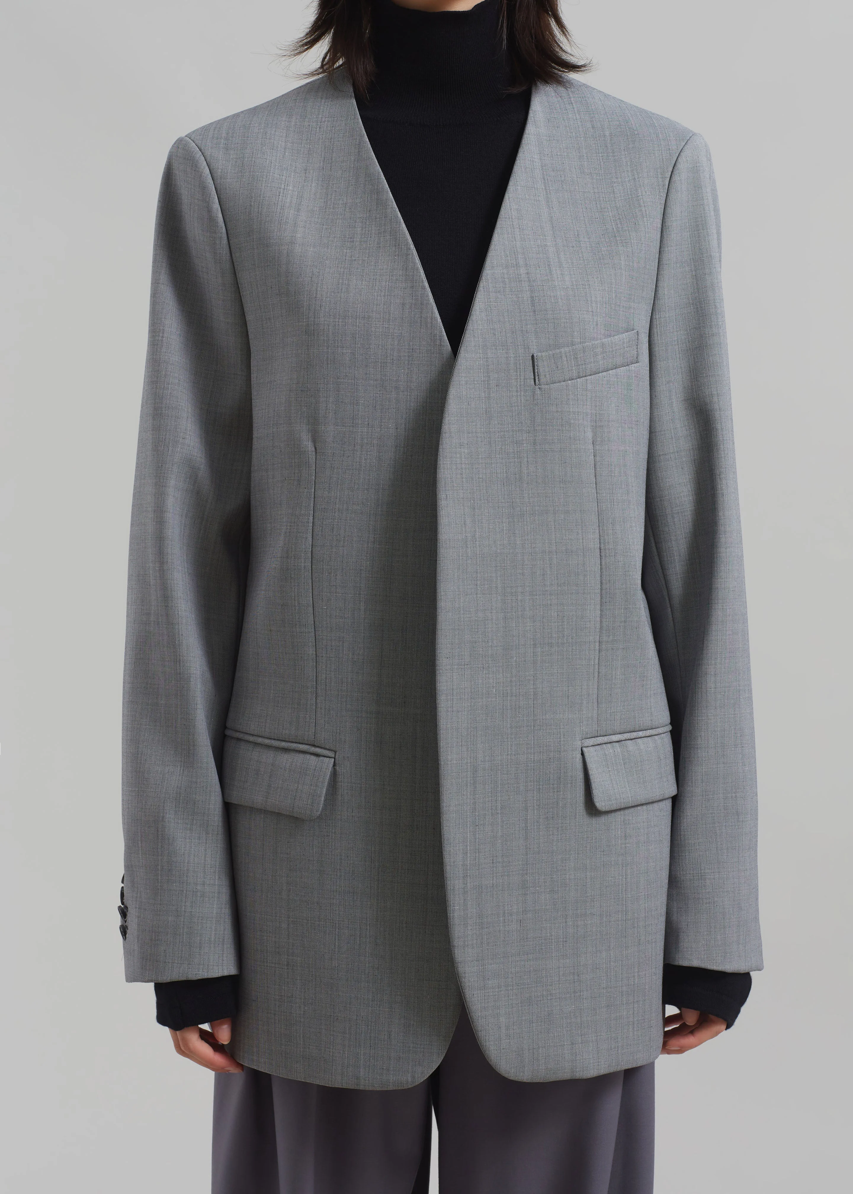 Gillian Collarless Blazer - Grey sold by Frankie Shop product image thumbnail 5