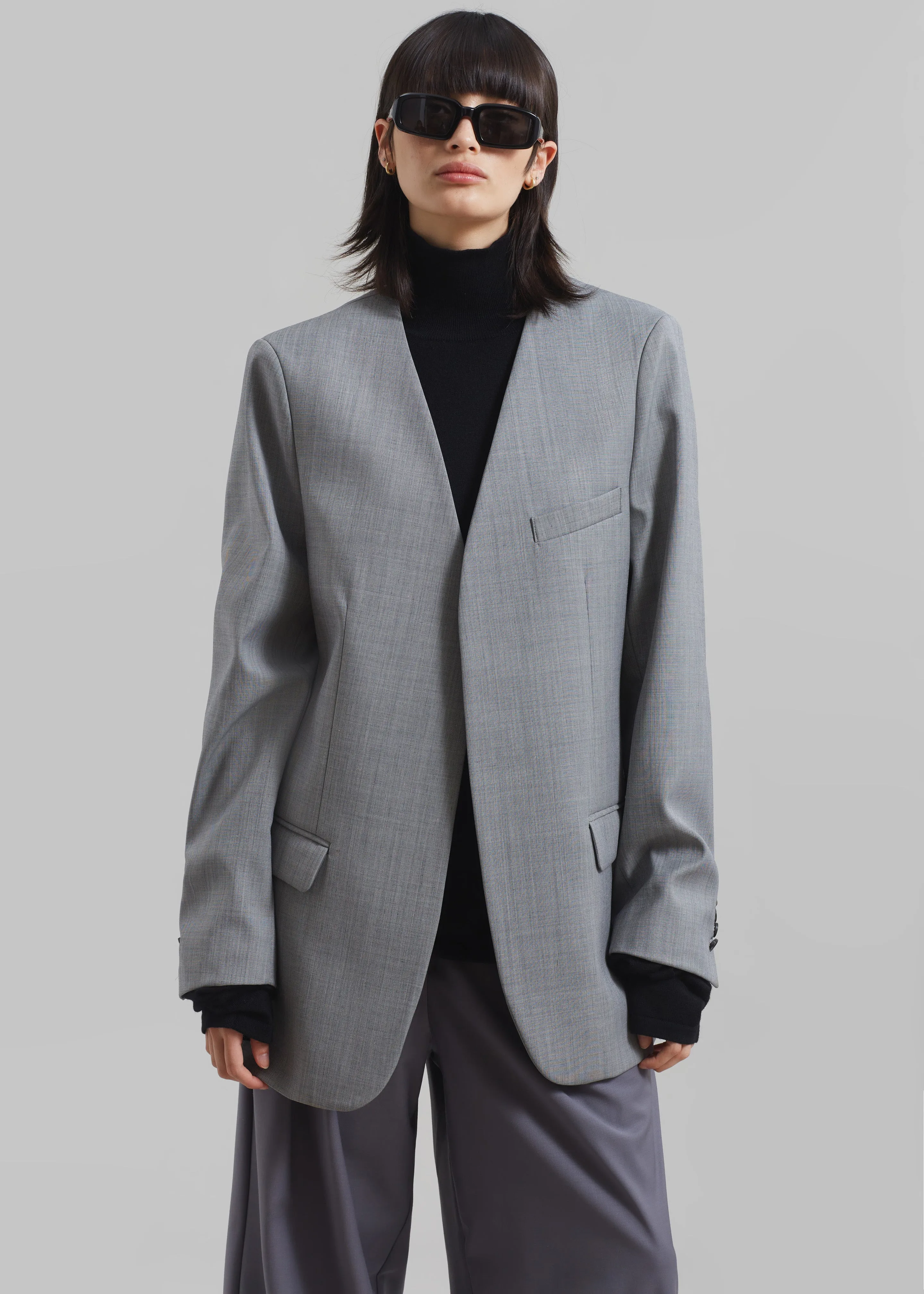 Gillian Collarless Blazer - Grey sold by Frankie Shop product image thumbnail 2