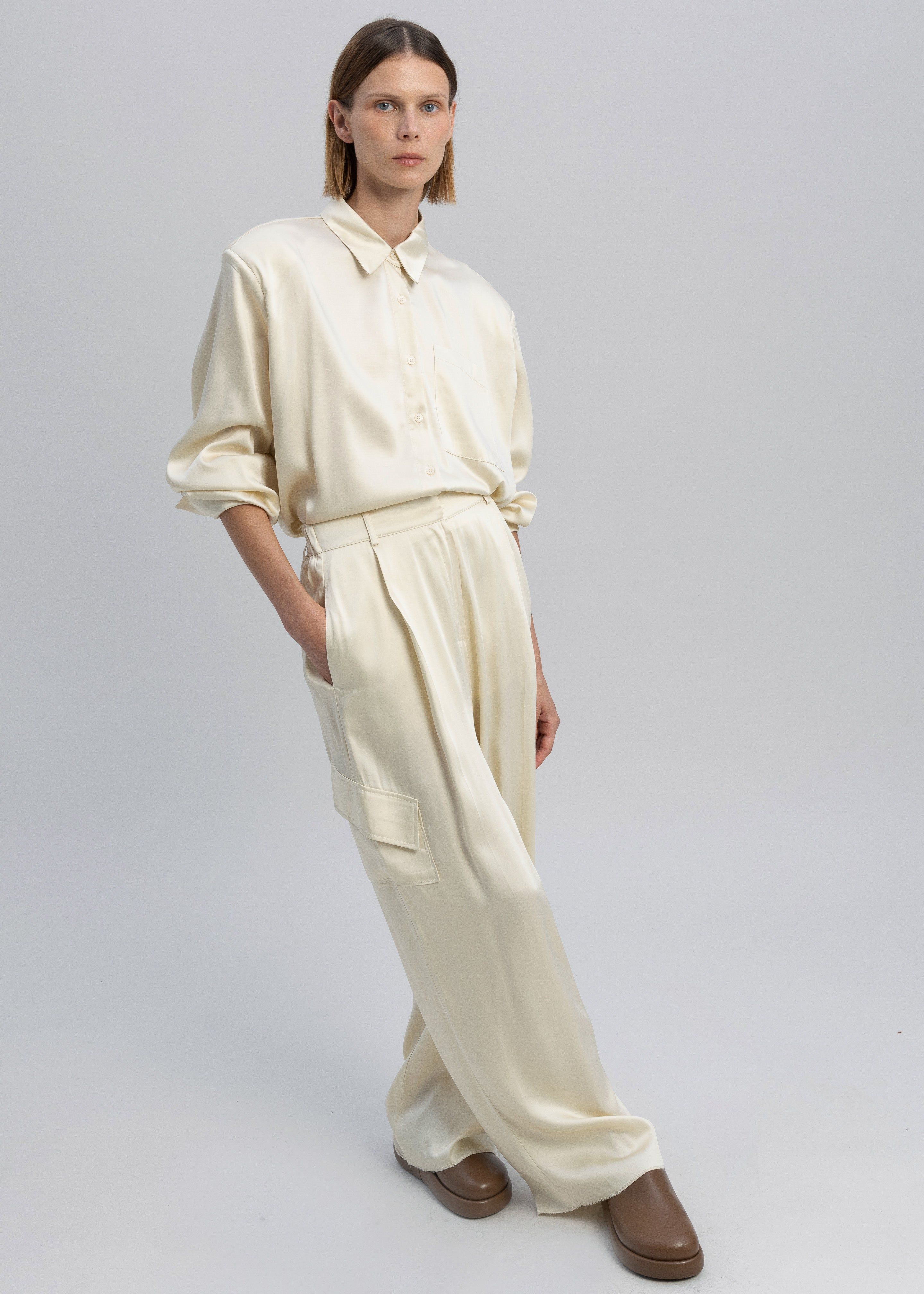 Menne Silky Trousers - Ivory sold by Frankie Shop product image thumbnail 5