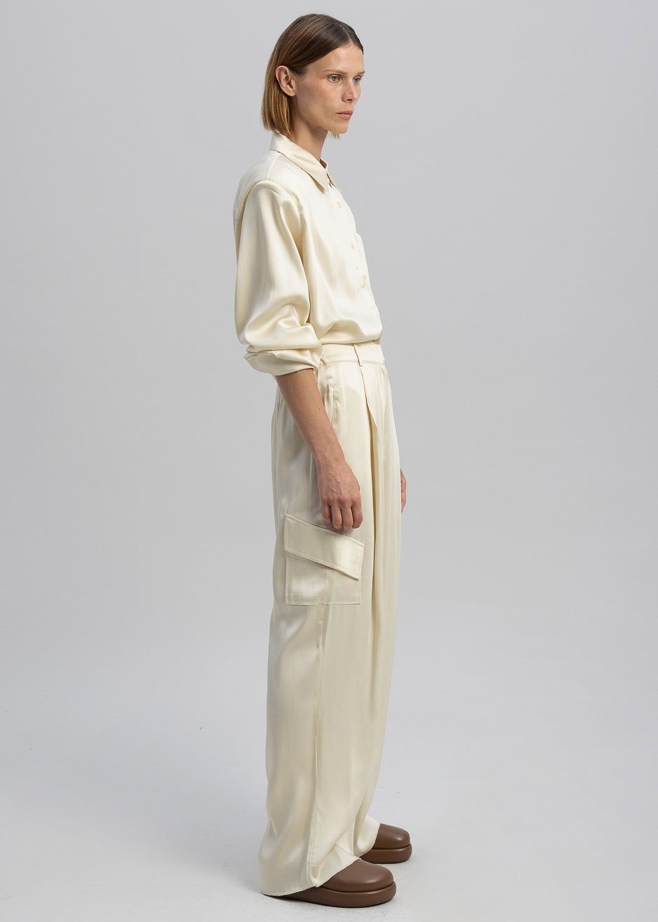 Menne Silky Trousers - Ivory sold by Frankie Shop product image thumbnail 8