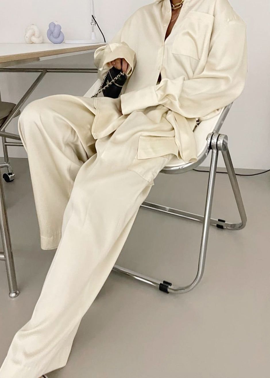 Menne Silky Trousers - Ivory sold by Frankie Shop product image thumbnail 10