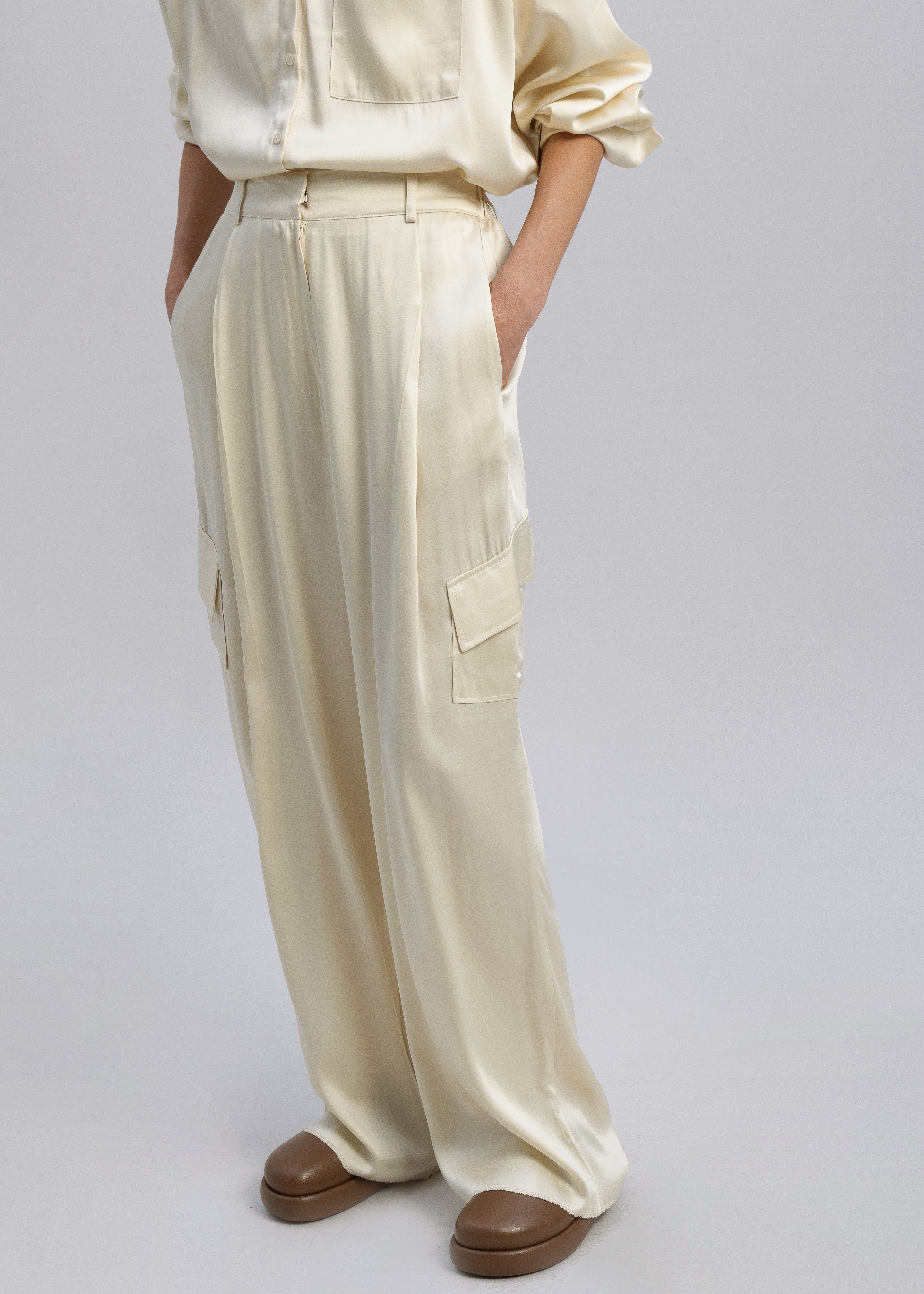Menne Silky Trousers - Ivory sold by Frankie Shop product image thumbnail 6