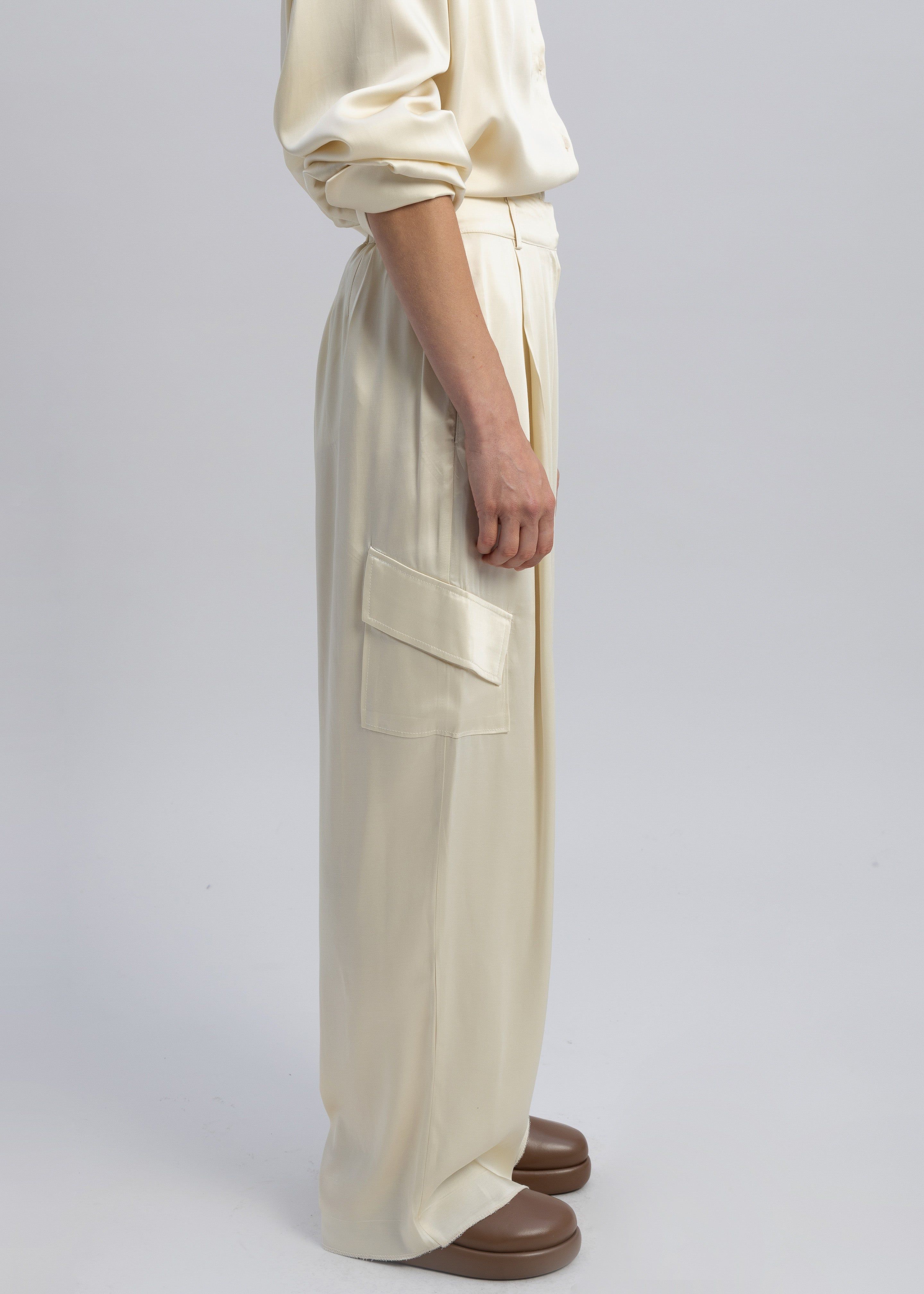 Menne Silky Trousers - Ivory sold by Frankie Shop product image thumbnail 2