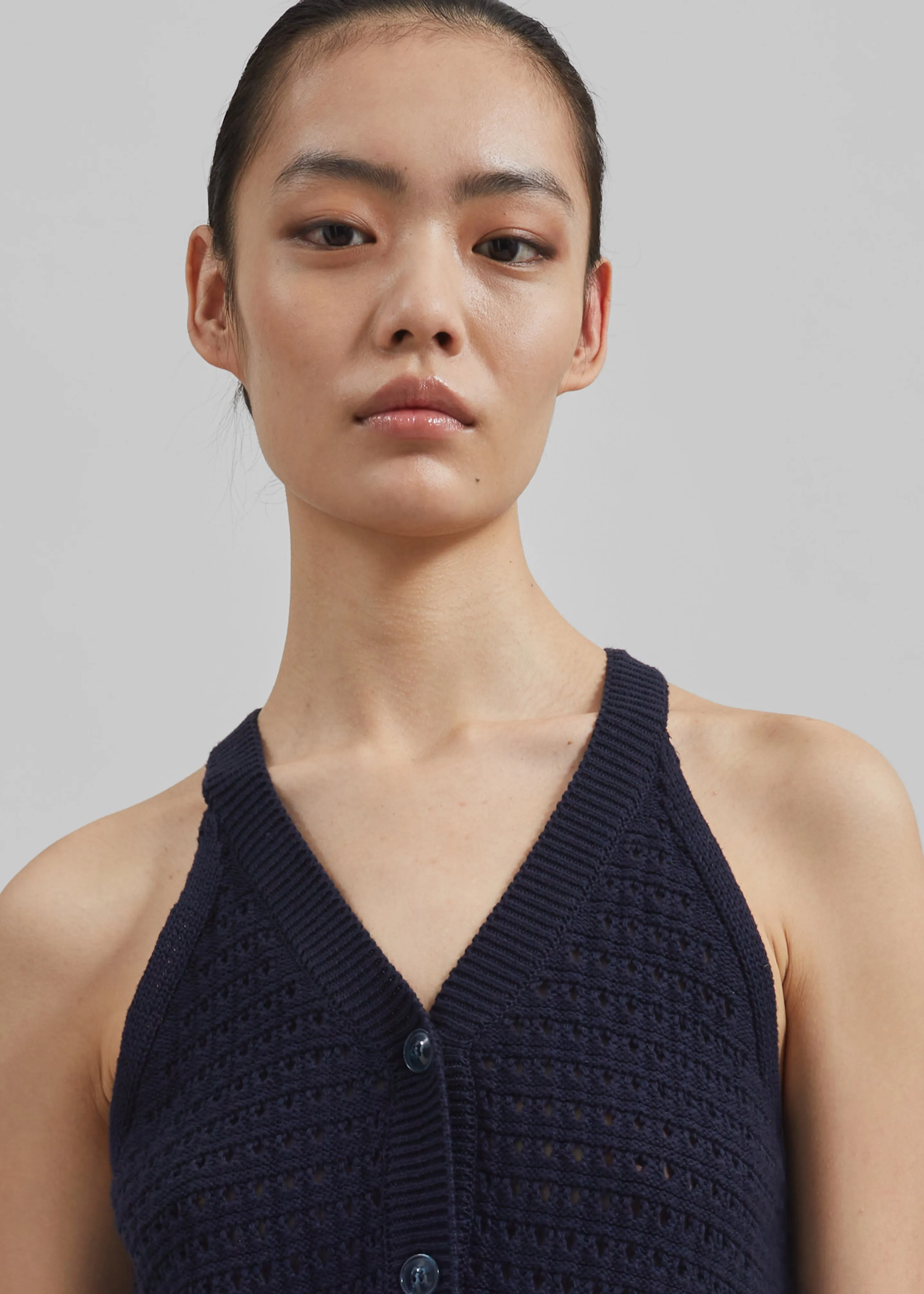 Leonie Knitted Halter Top - Navy sold by Frankie Shop product image thumbnail 3