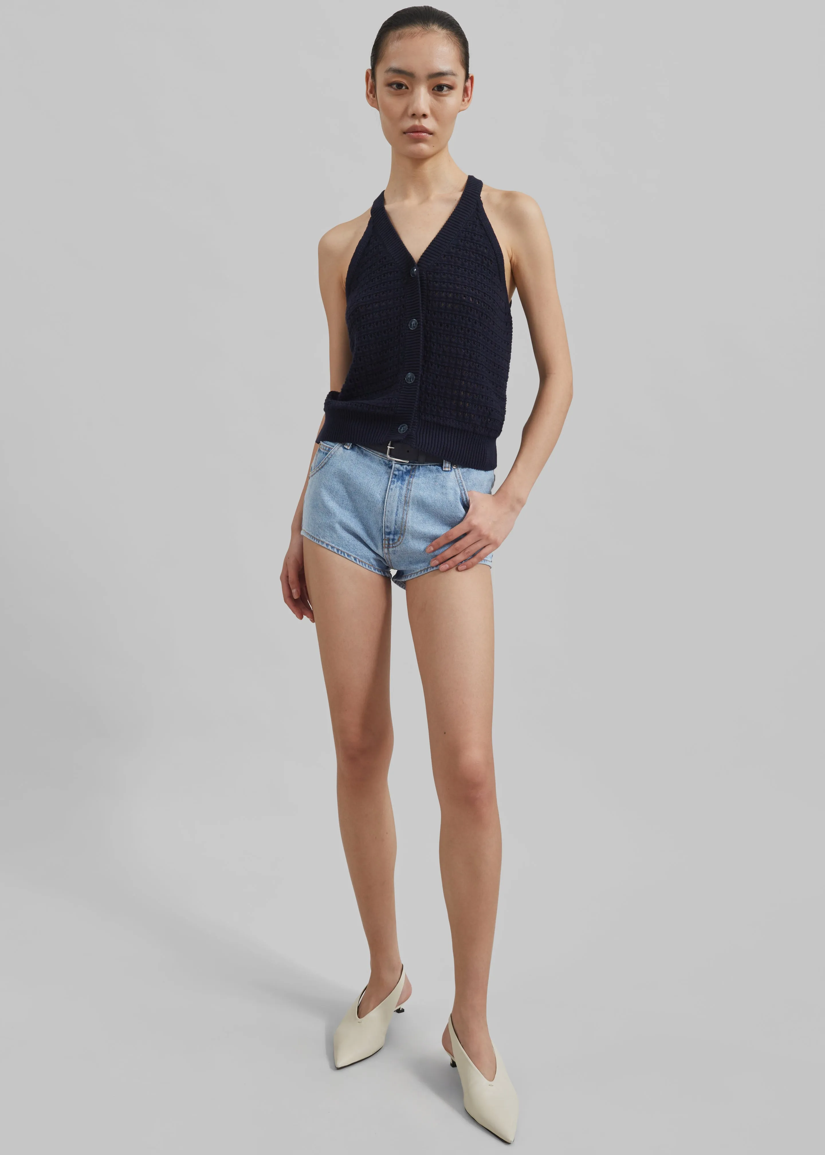 Leonie Knitted Halter Top - Navy sold by Frankie Shop product image thumbnail 2