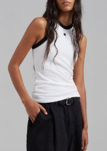 Low Classic Classic Rib Sleeveless Top - White sold by Frankie Shop