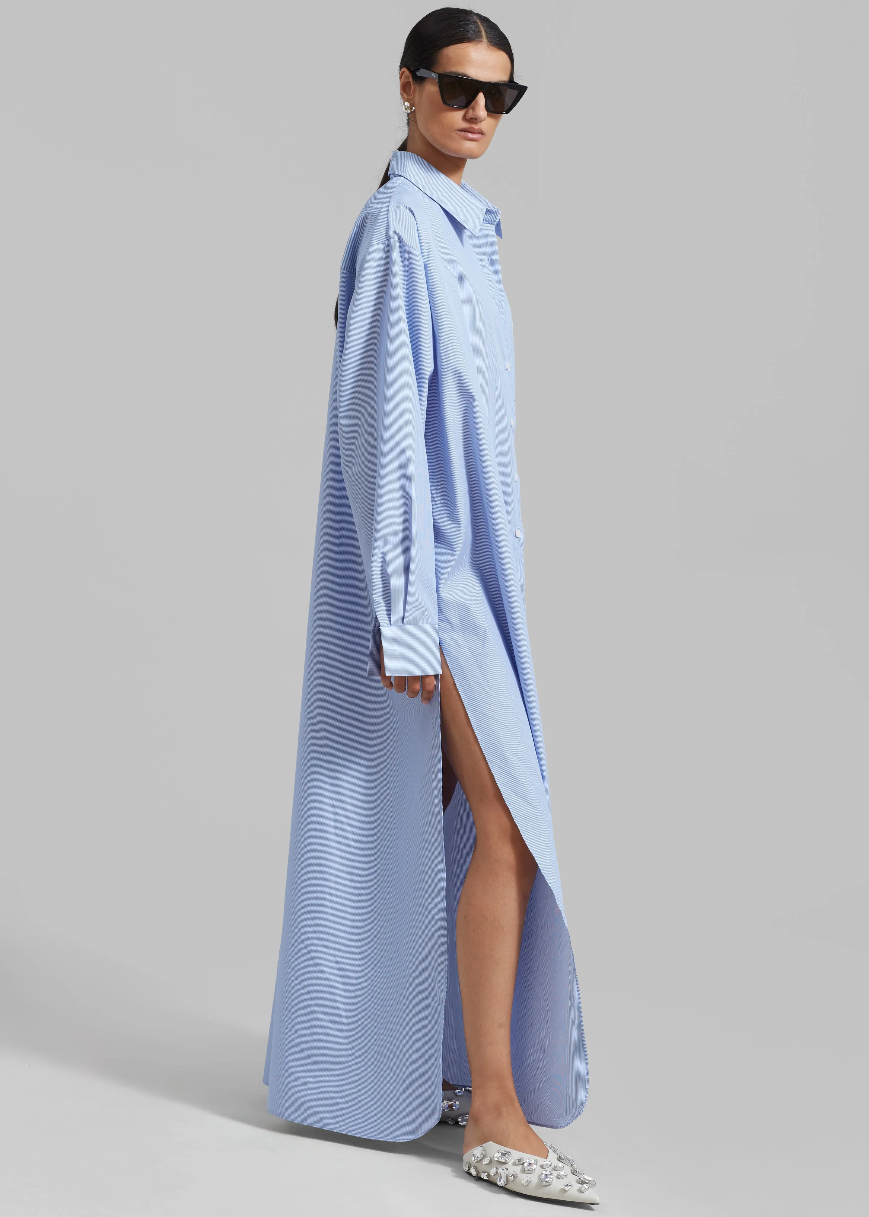 Avery Shirt Dress - Blue Stripe sold by Frankie Shop product image thumbnail 2
