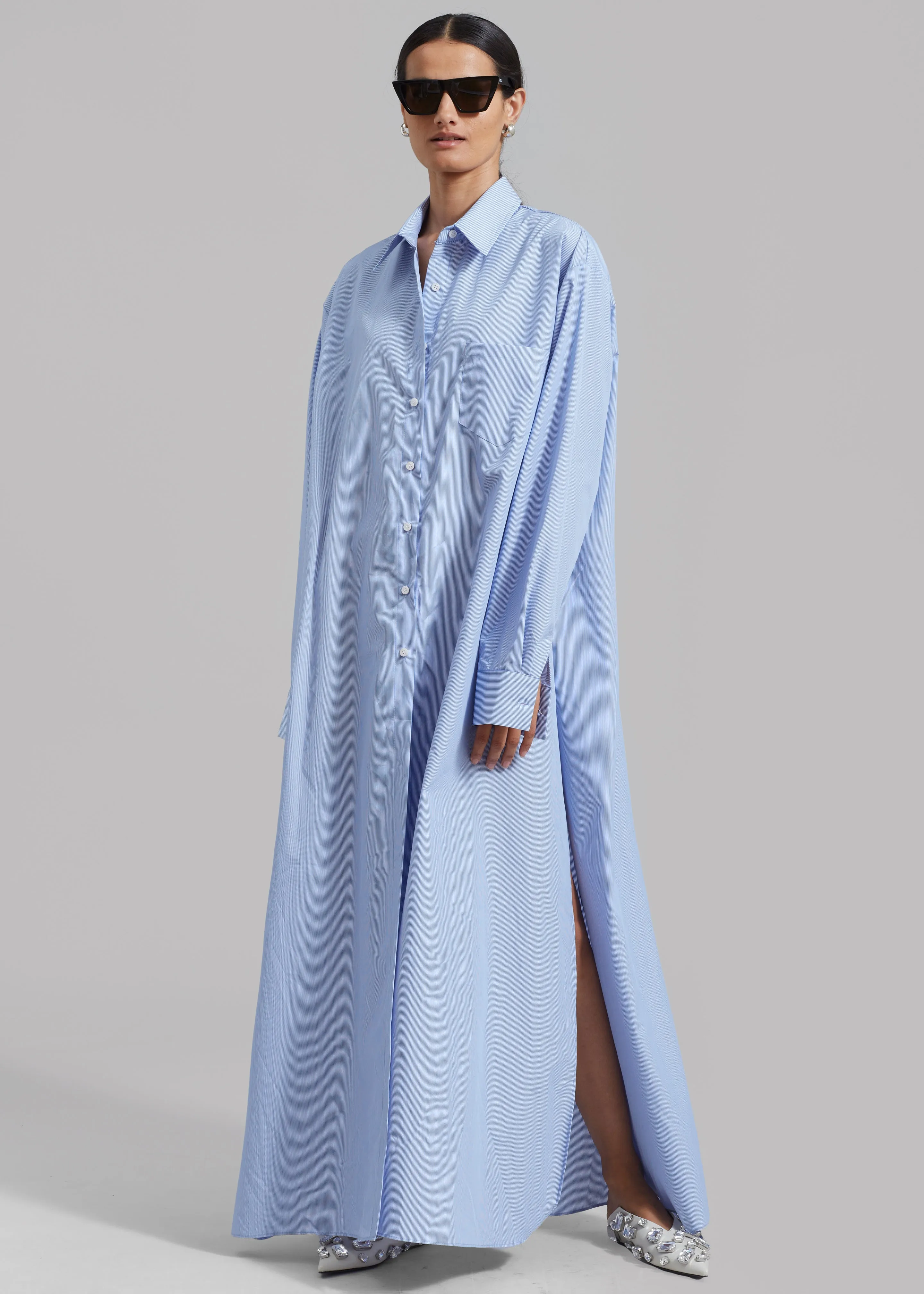 Avery Shirt Dress - Blue Stripe sold by Frankie Shop product image thumbnail 5