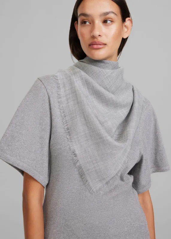 By Malene Birger Sollida Scarf - Grey Melange sold by Frankie Shop