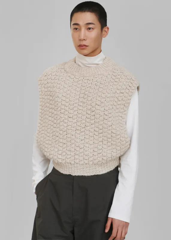 Amomento High Neck Crop Vest - Beige sold by Frankie Shop