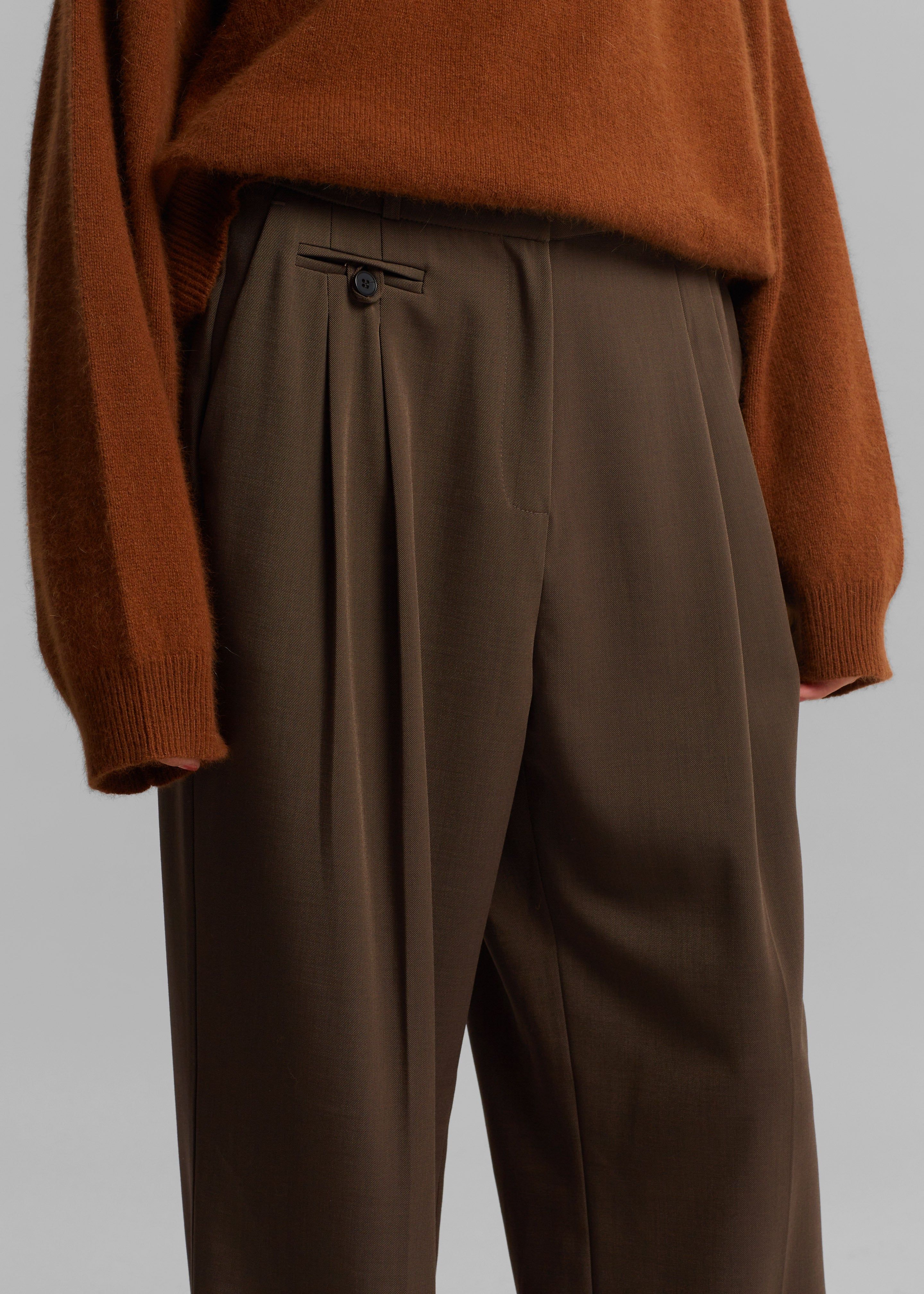 Dawn Button Slack Trousers - Khaki Brown sold by Frankie Shop product image thumbnail 2