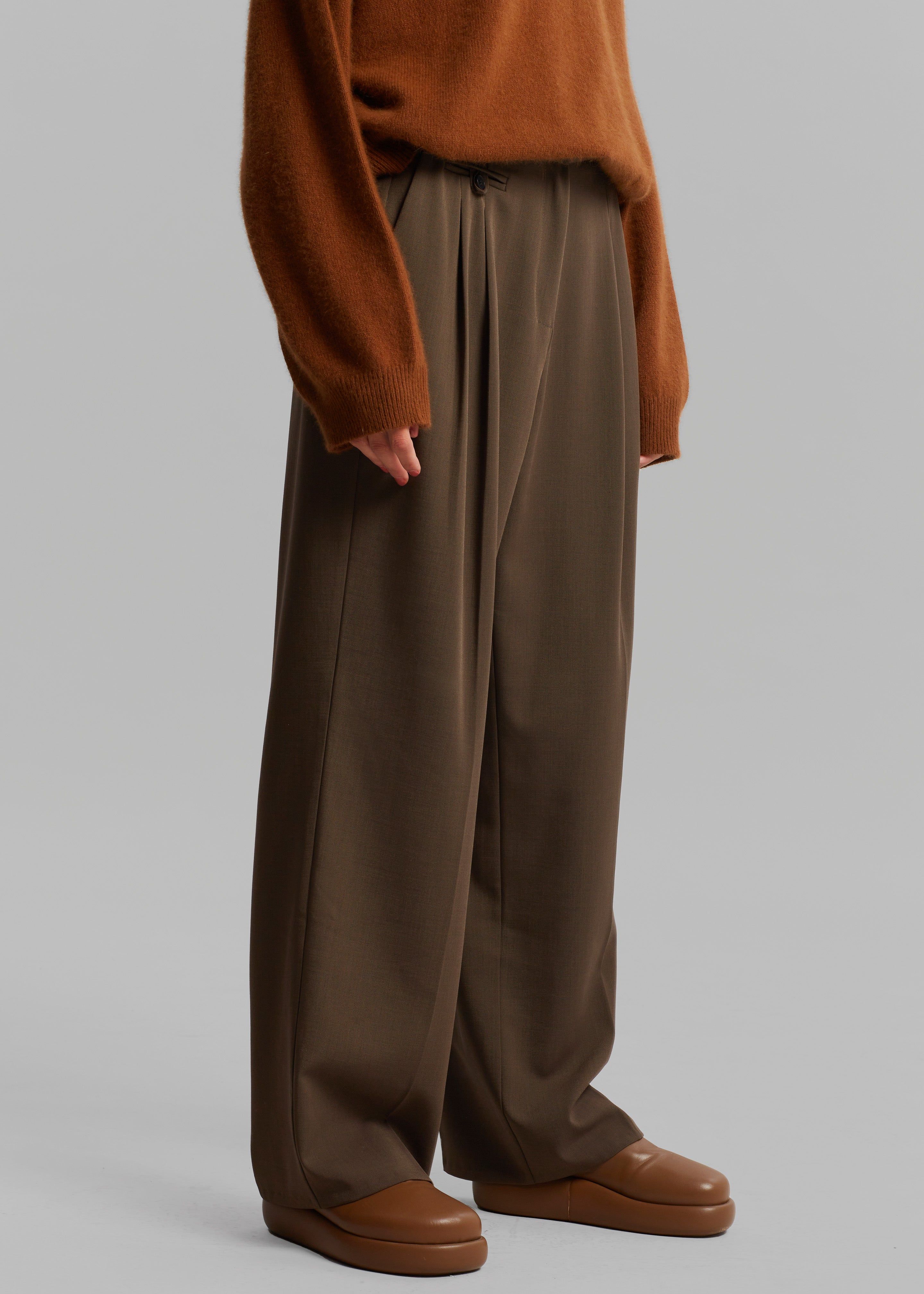 Dawn Button Slack Trousers - Khaki Brown sold by Frankie Shop product image thumbnail 6