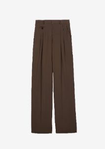 Dawn Button Slack Trousers - Khaki Brown sold by Frankie Shop