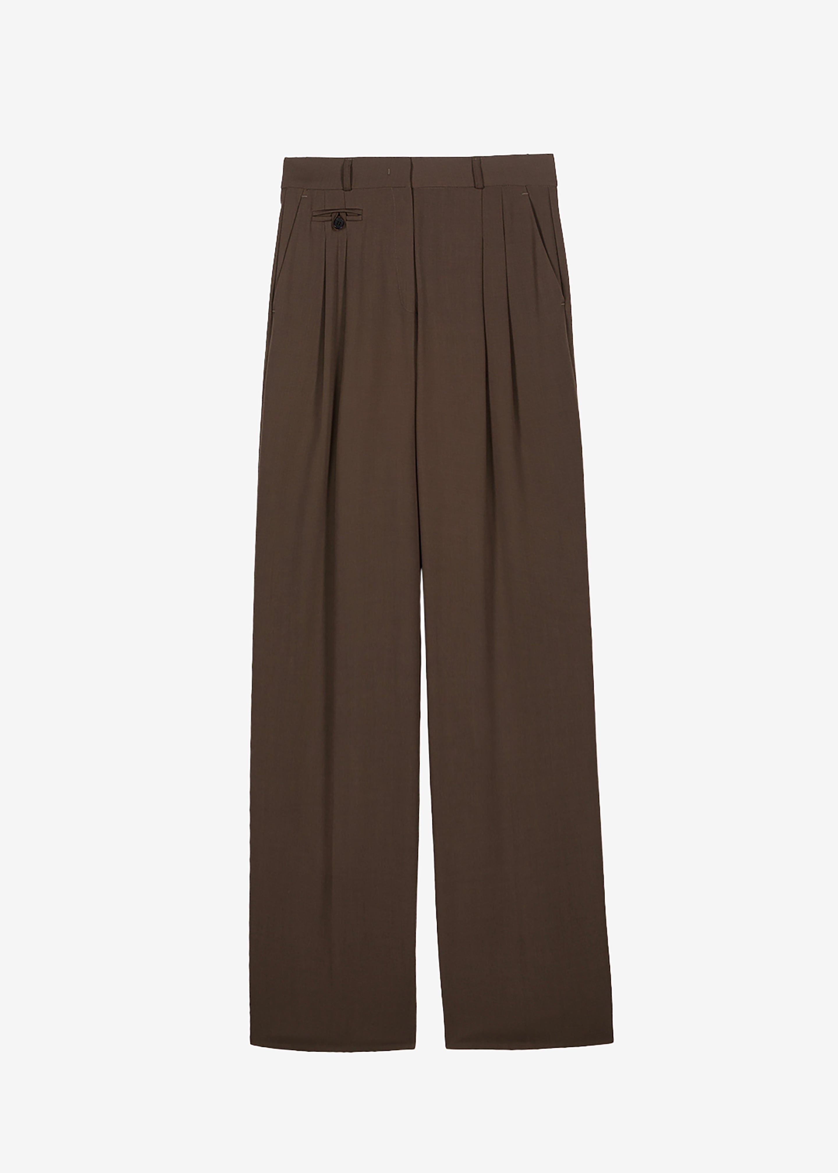 Dawn Button Slack Trousers - Khaki Brown sold by Frankie Shop product image thumbnail 8