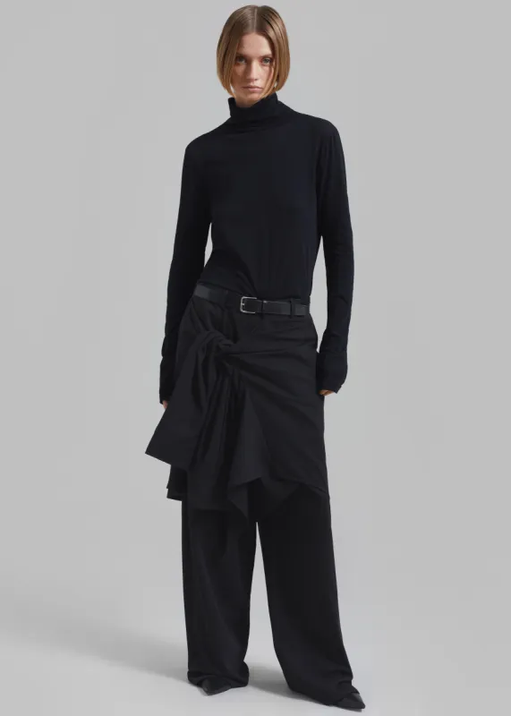 Adam Tie-Front Pants - Black sold by Frankie Shop