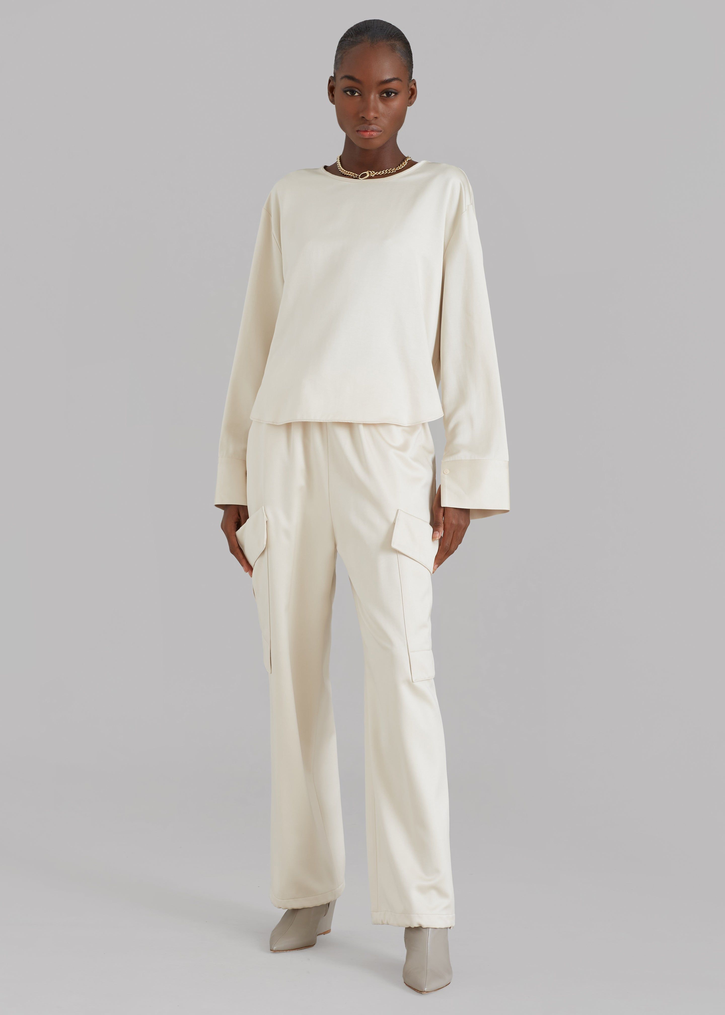 Kemp Silky Blouse - Cream sold by Frankie Shop product image thumbnail 3