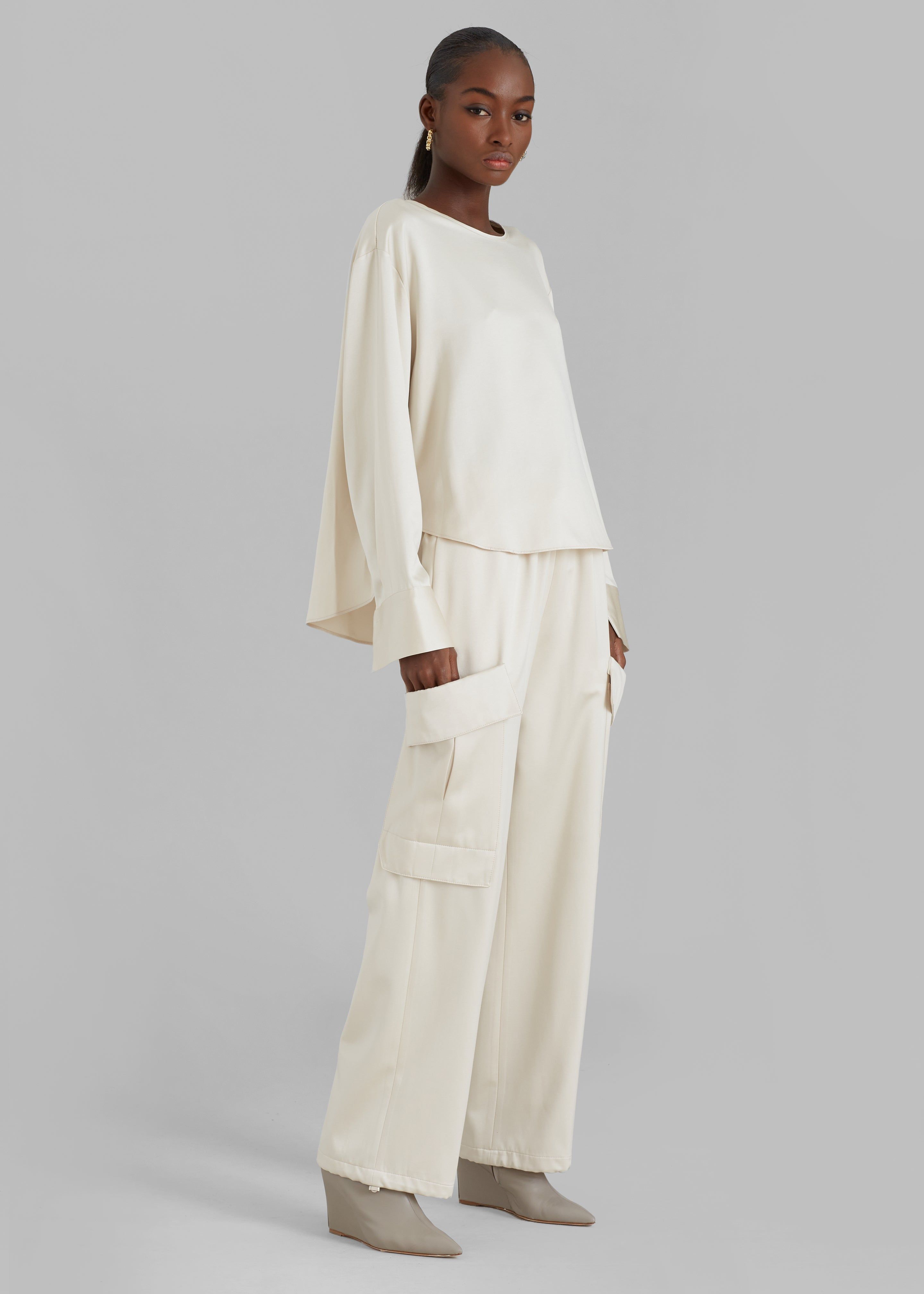 Kemp Silky Blouse - Cream sold by Frankie Shop product image thumbnail 4