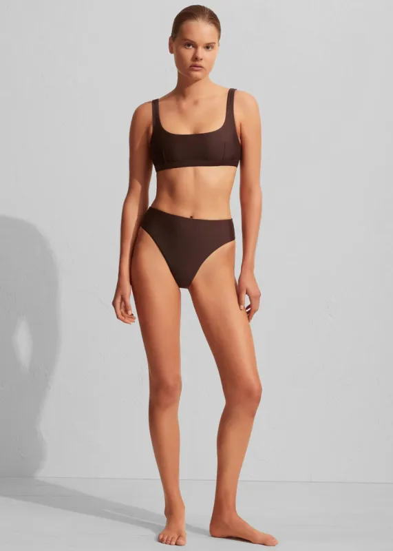 Matteau Nineties High Waist Bikini Brief - Carob sold by Frankie Shop