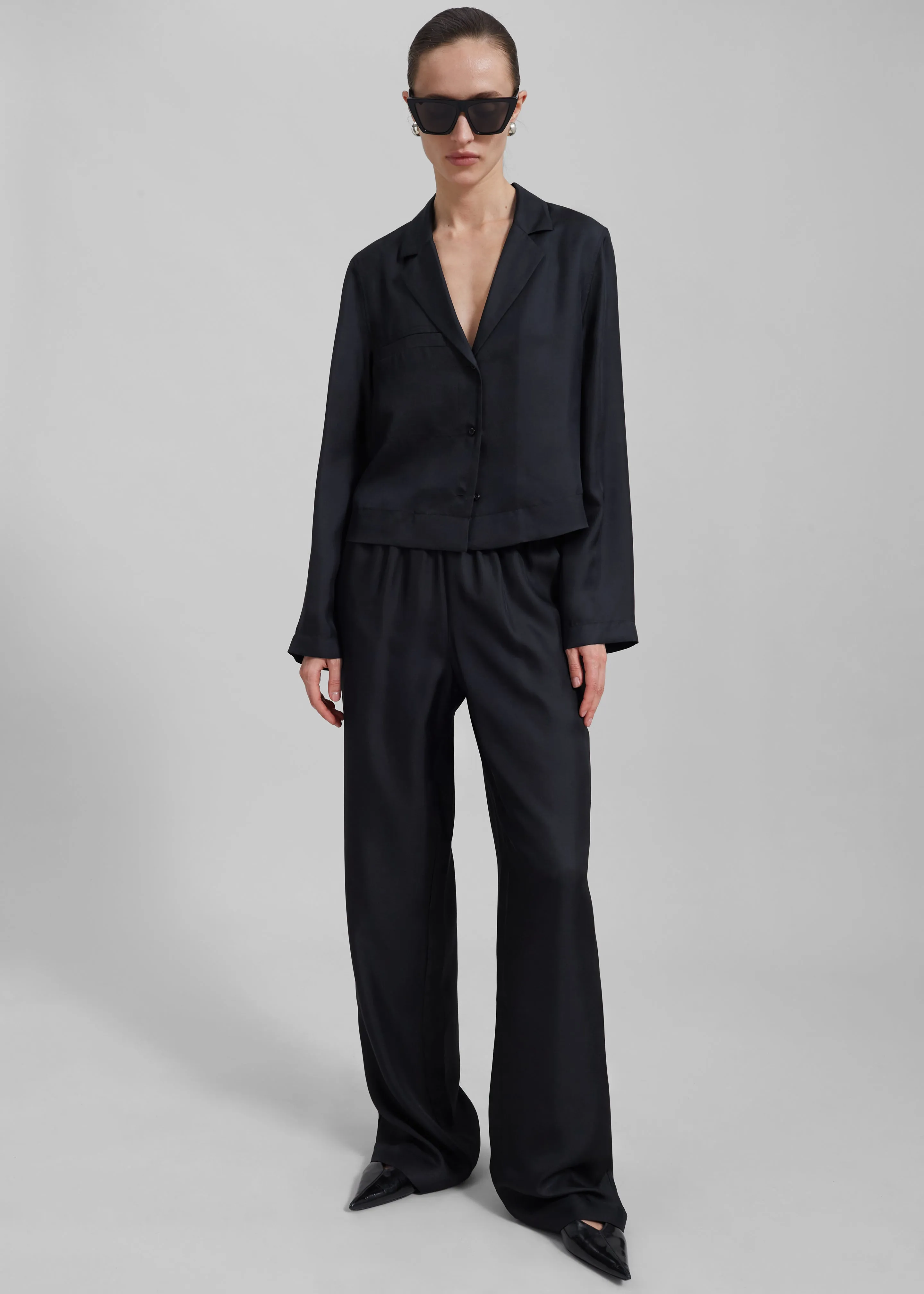 Loulou Studio Aloma Shirt - Black sold by Frankie Shop product image thumbnail 3