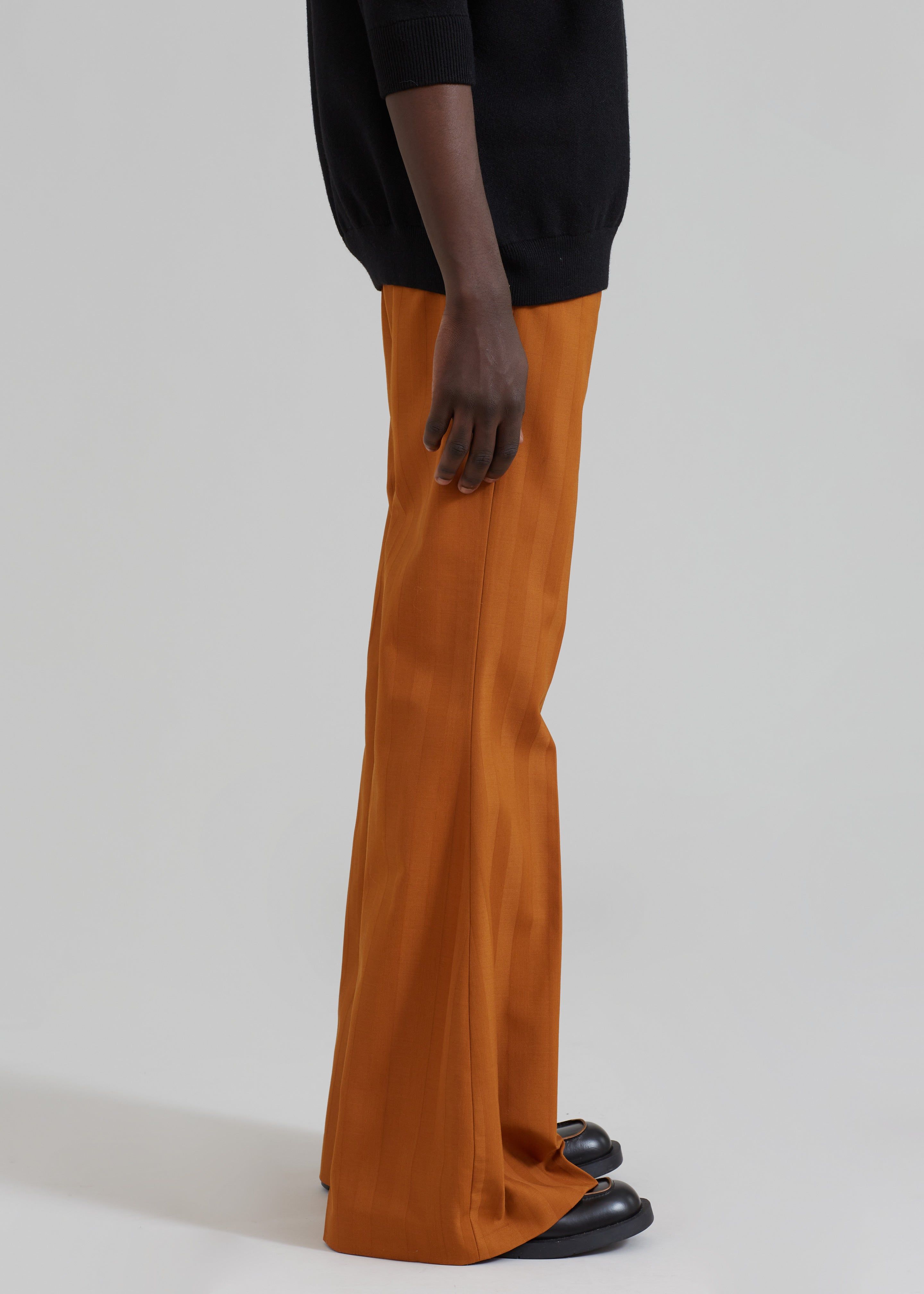 EGONLab Mega Flared Pants - Orange Stripes Wool | Parallel