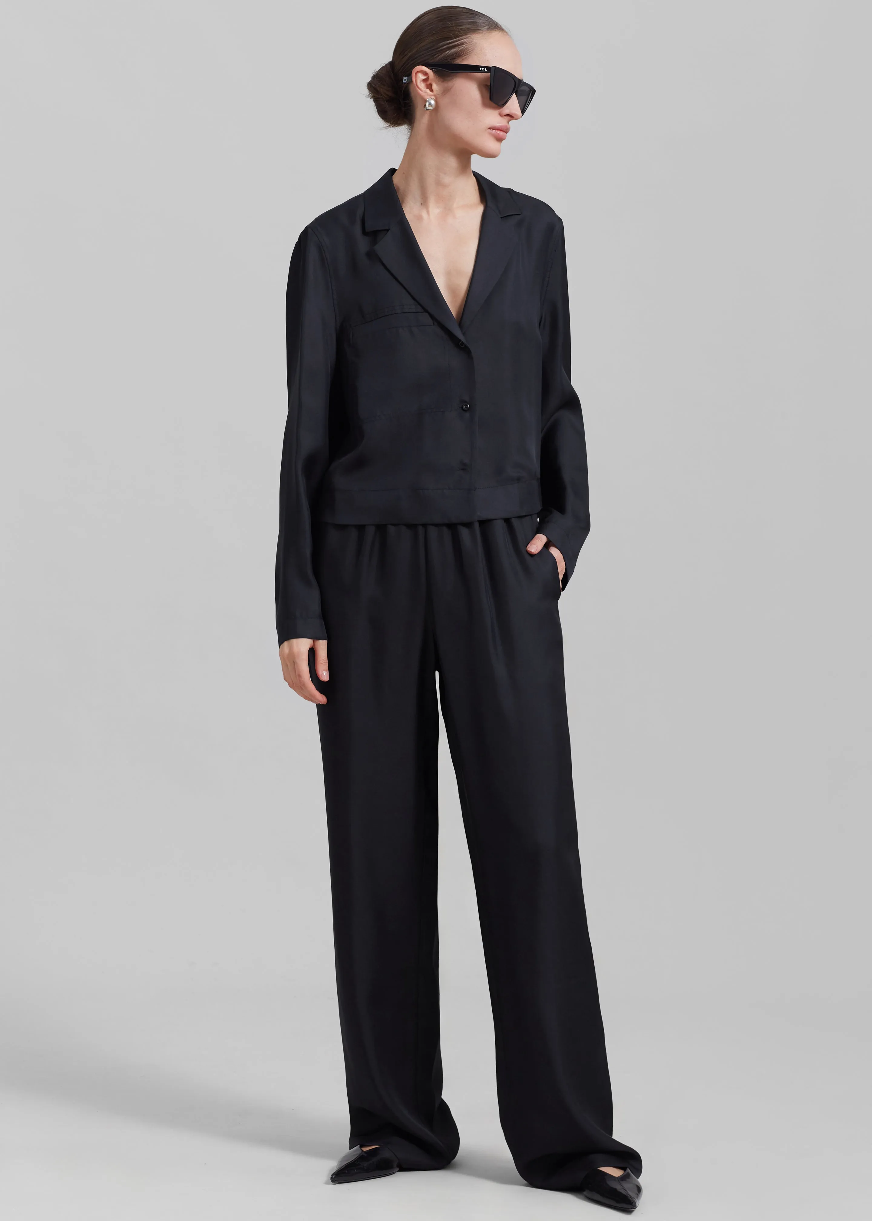 Loulou Studio Aloma Shirt - Black sold by Frankie Shop product image thumbnail 4