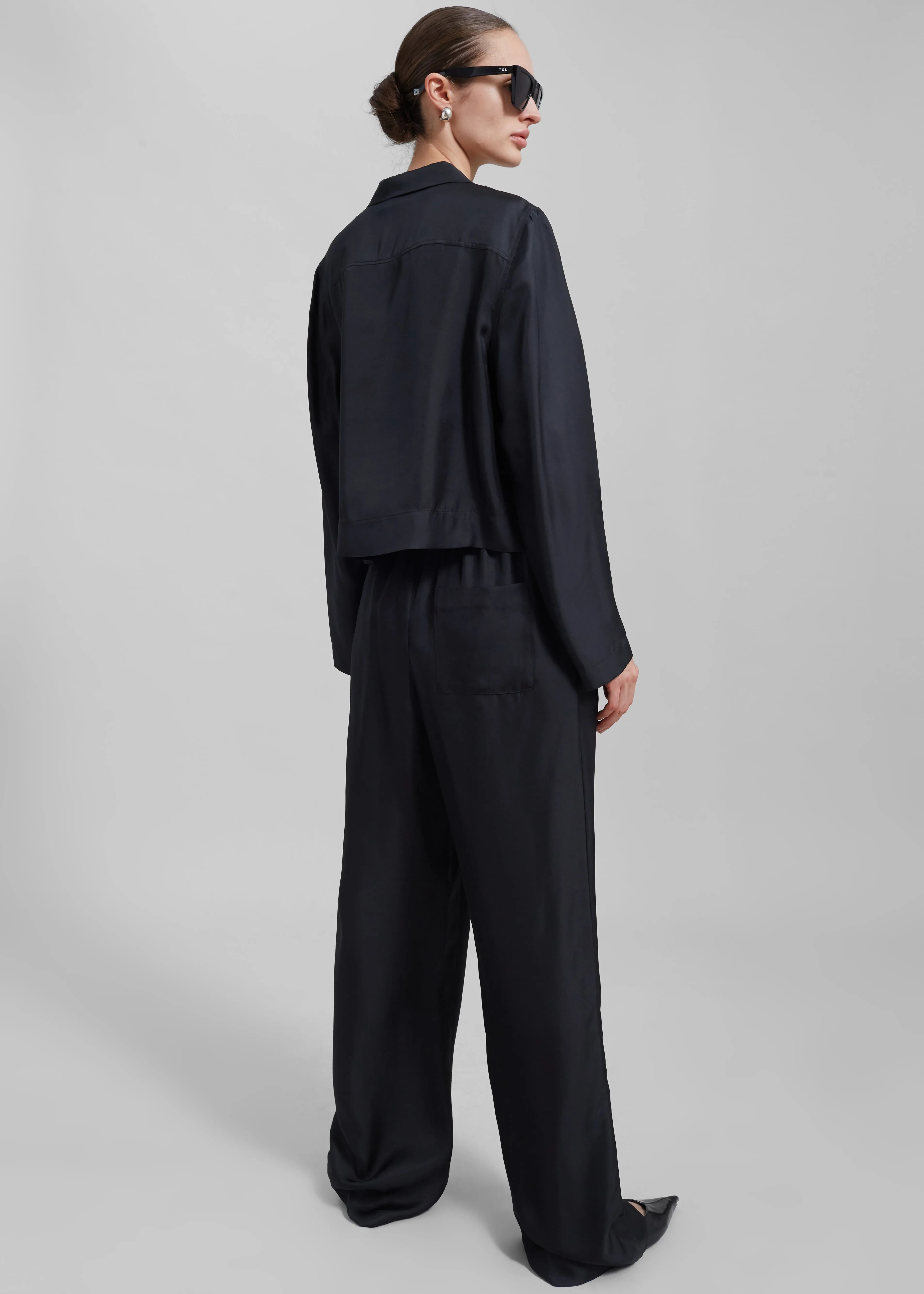 Loulou Studio Aloma Shirt - Black sold by Frankie Shop product image thumbnail 5