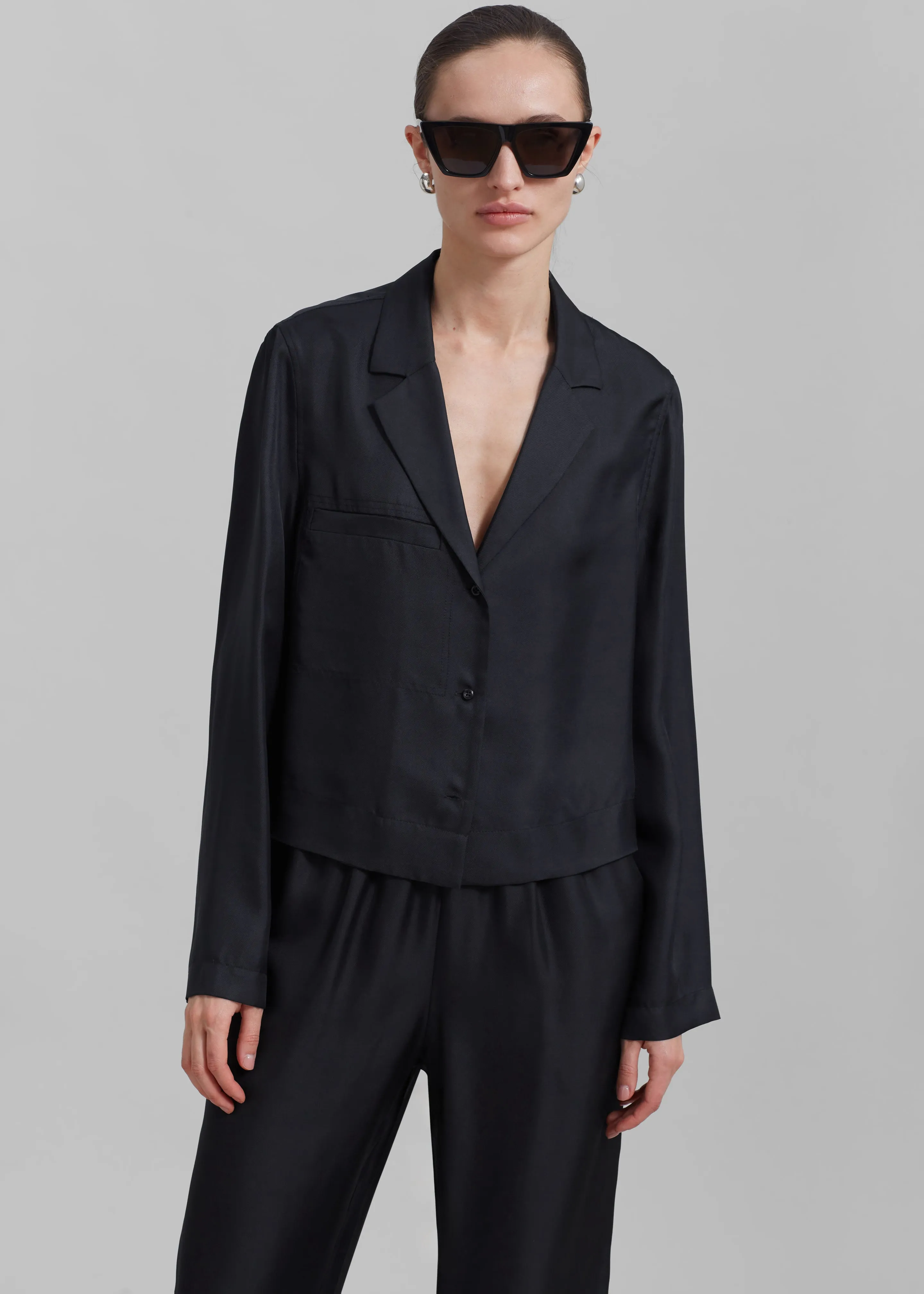 Loulou Studio Aloma Shirt - Black sold by Frankie Shop