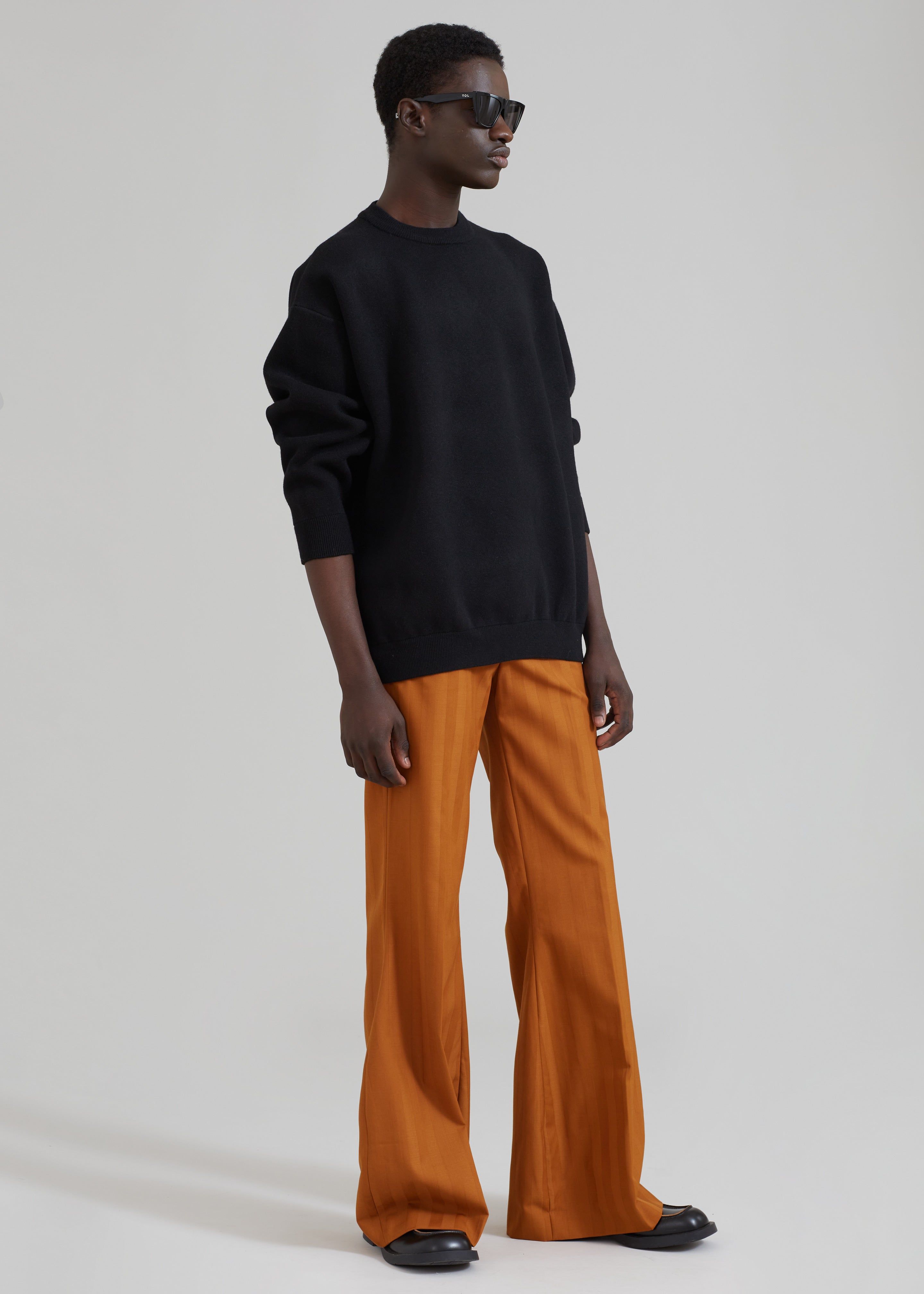 EGONLab Mega Flared Pants - Orange Stripes Wool sold by Frankie Shop product image thumbnail 5