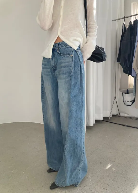 Oakley Wide Leg Jeans - Blue Wash sold by Frankie Shop