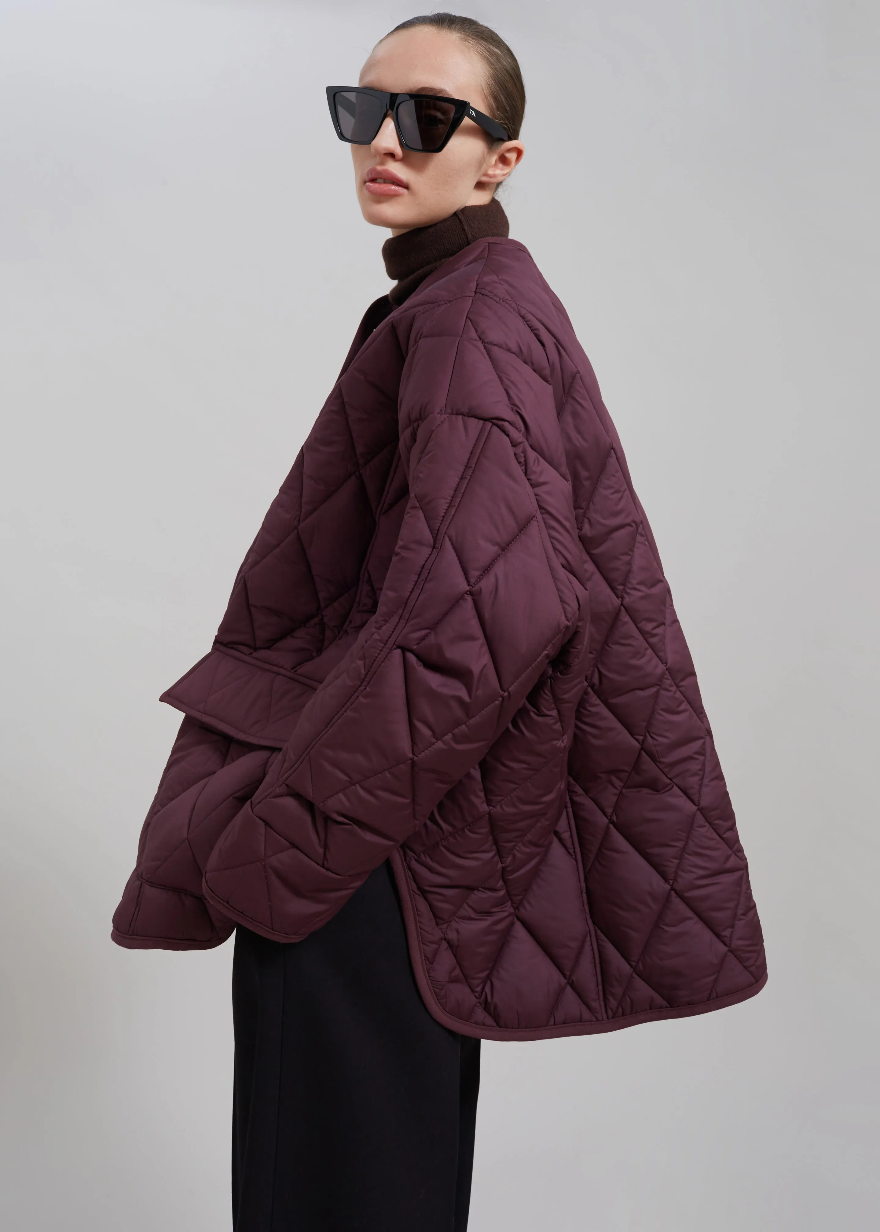Teddy Quilted Jacket - Burgundy sold by Frankie Shop product image thumbnail 5