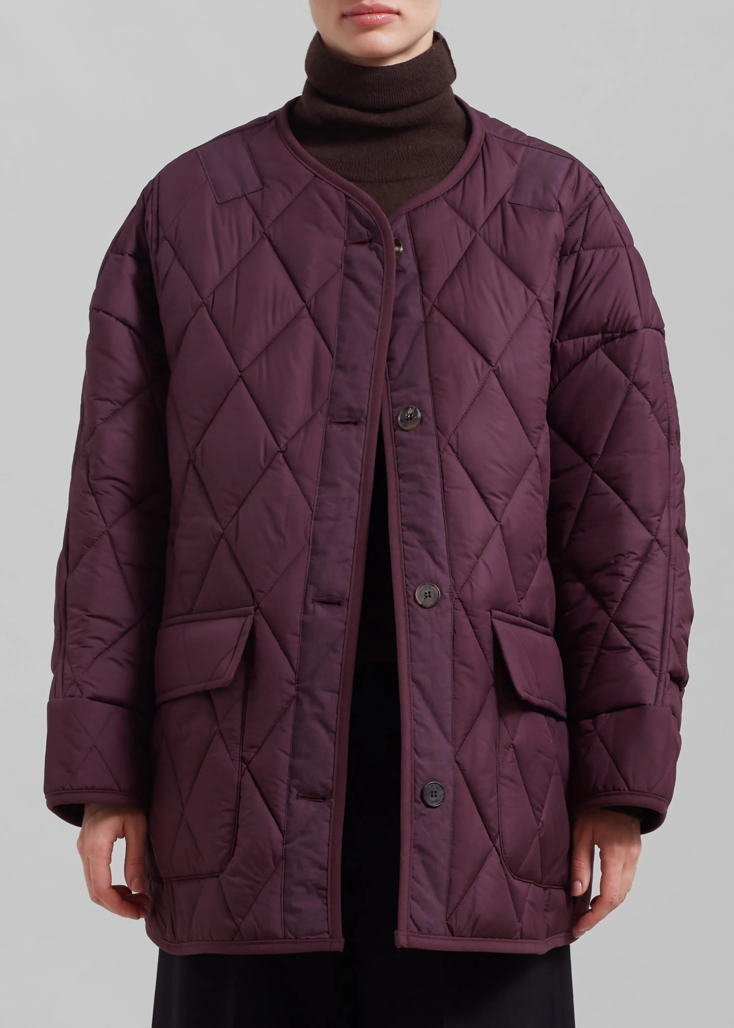 Teddy Quilted Jacket - Burgundy sold by Frankie Shop product image thumbnail 4