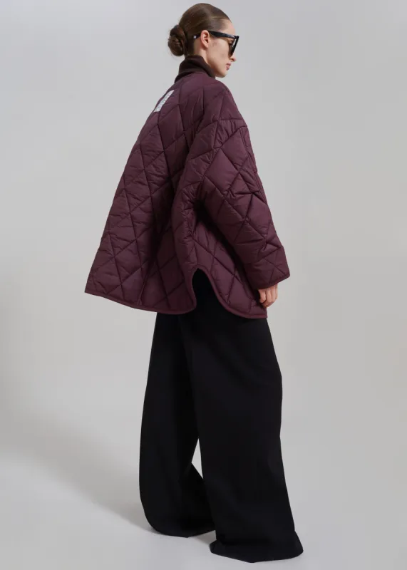 Teddy Quilted Jacket - Burgundy sold by Frankie Shop