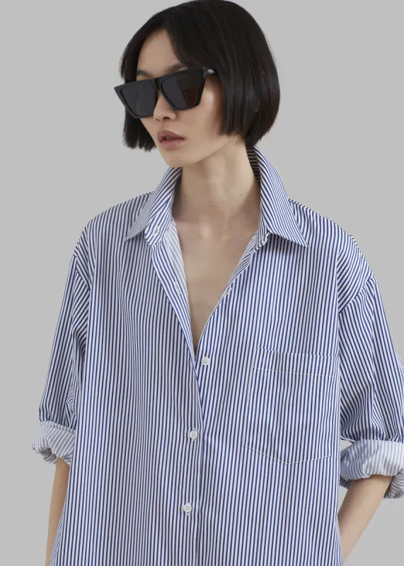 Cala Shirt Dress - Navy Stripe sold by Frankie Shop