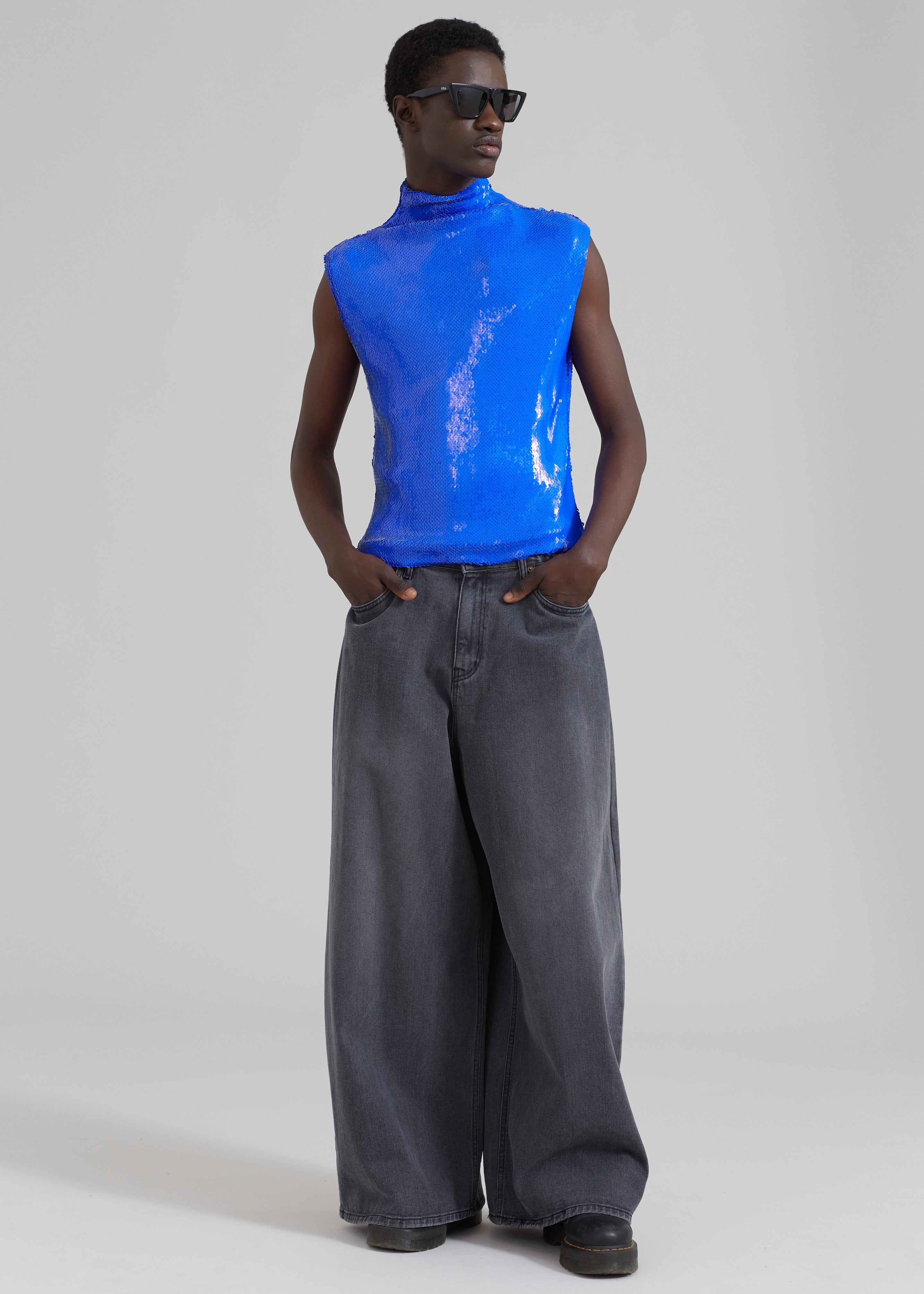 EGONLab Wonderland Sequins Top - Blue Sequins sold by Frankie Shop