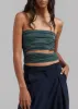 Elena Tube Top - Deep Teal sold by Frankie Shop