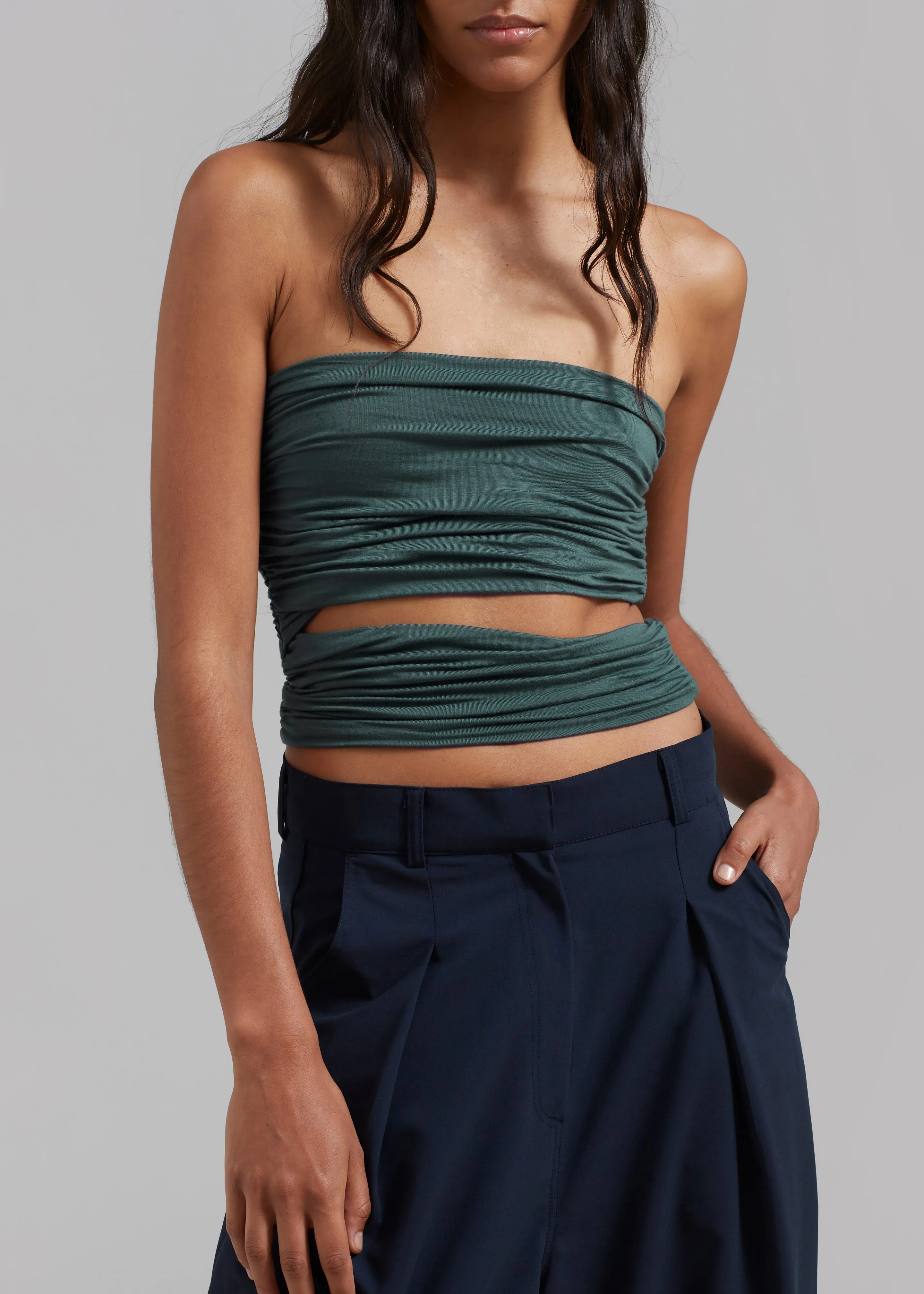 Elena Tube Top - Deep Teal sold by Frankie Shop product image thumbnail 3