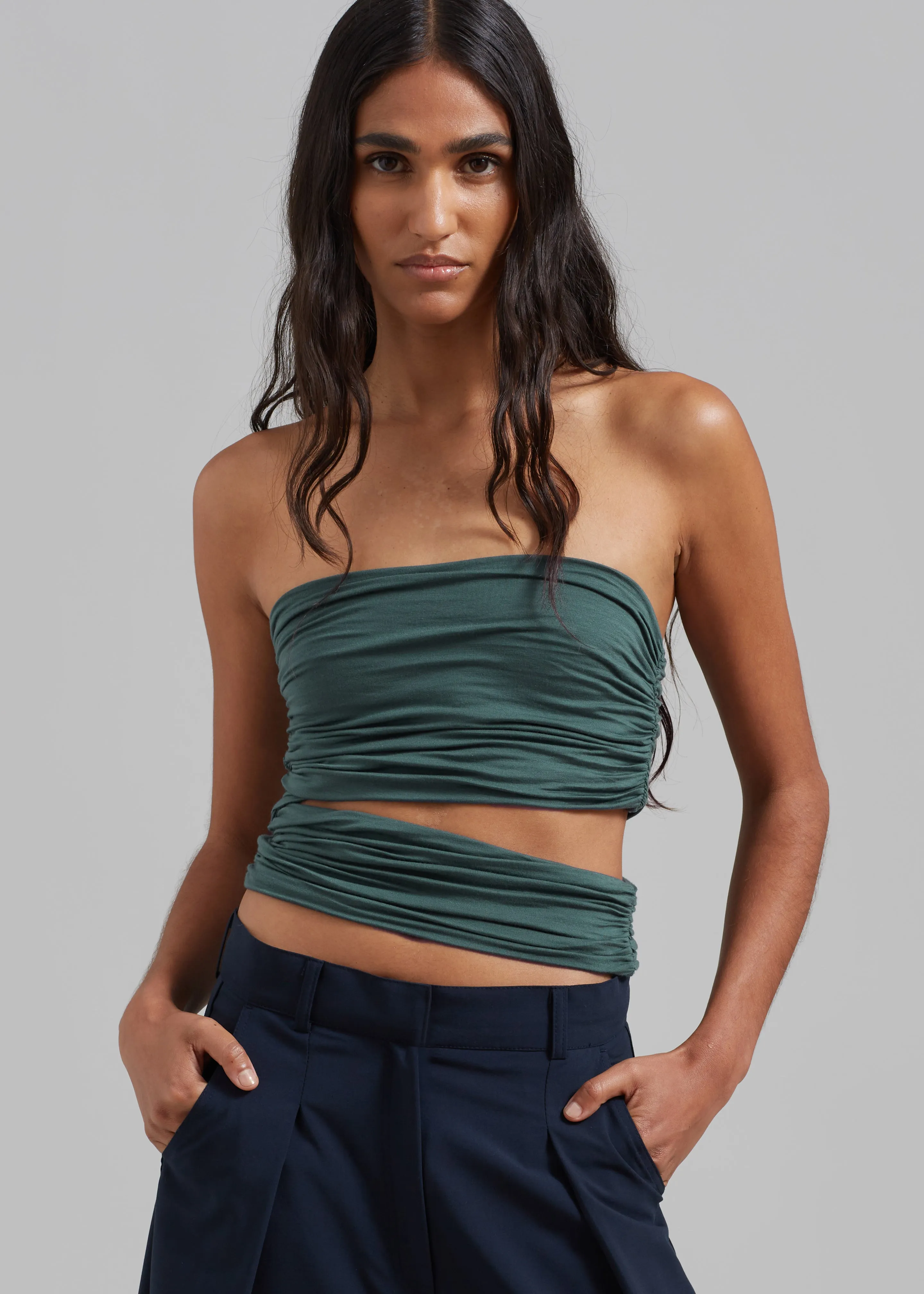 Elena Tube Top - Deep Teal sold by Frankie Shop