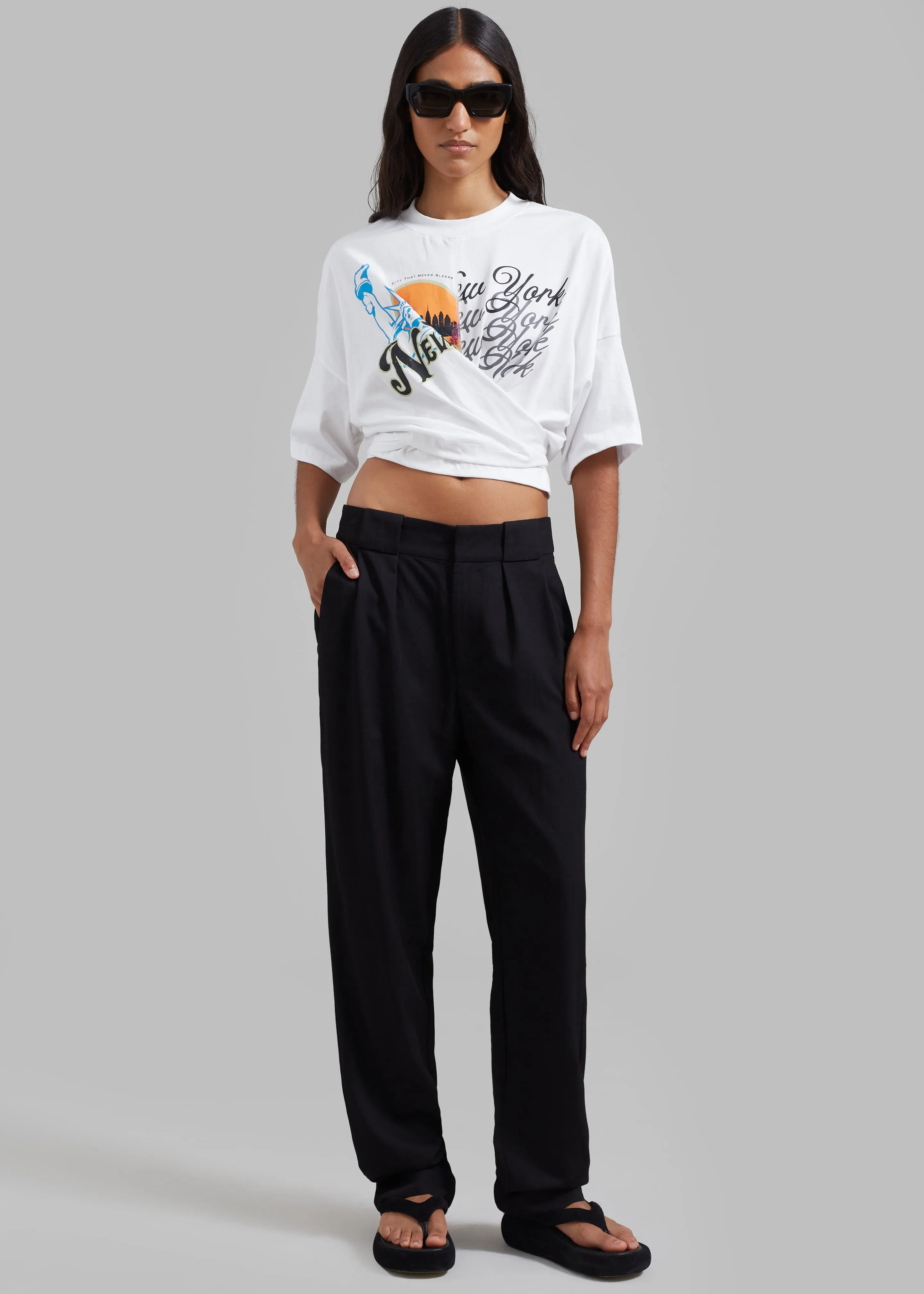 3.1 Phillip Lim We Are NY Twisted Tie Back T-Shirt - White Multi sold by Frankie Shop