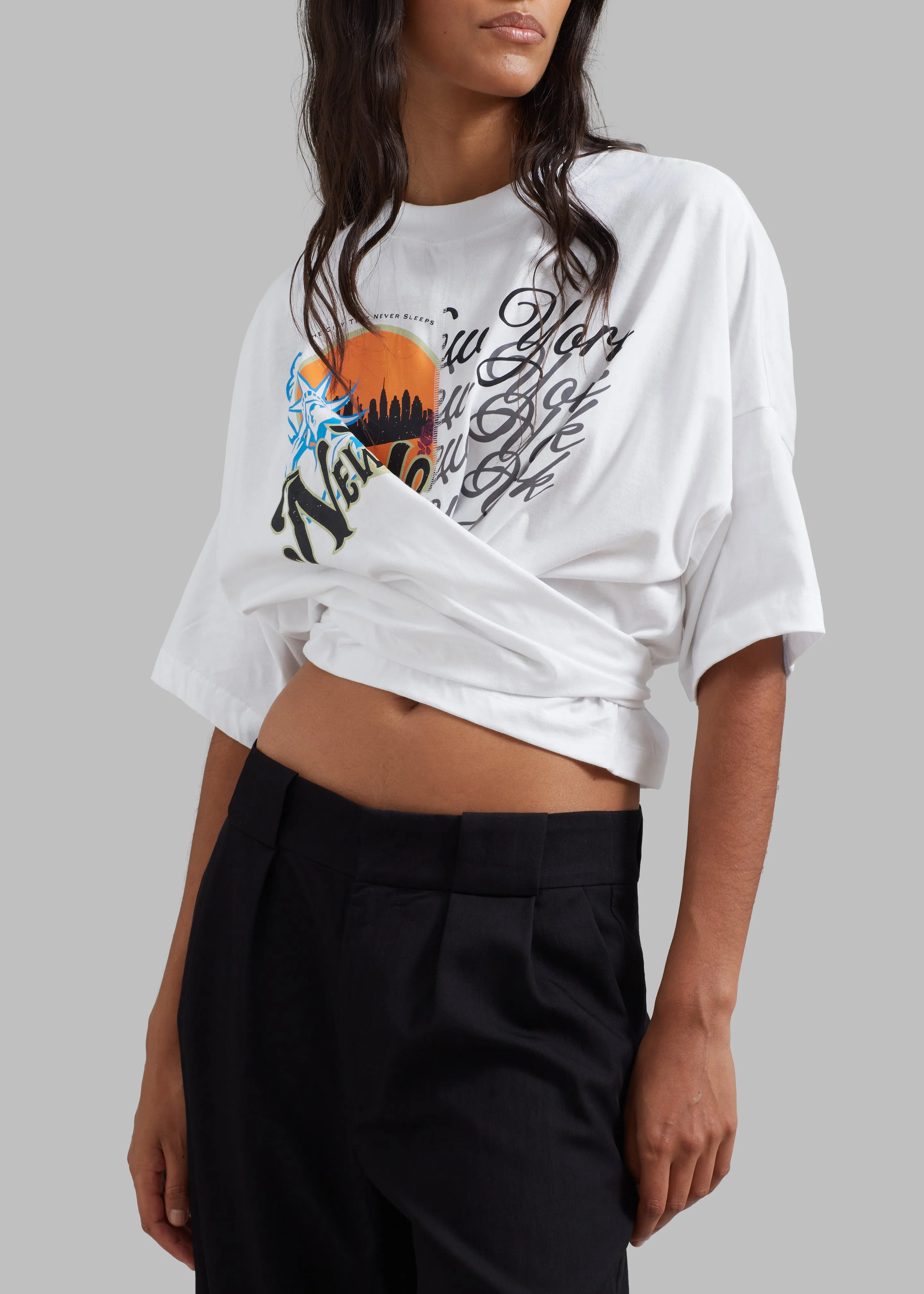 3.1 Phillip Lim We Are NY Twisted Tie Back T-Shirt - White Multi sold by Frankie Shop product image thumbnail 2