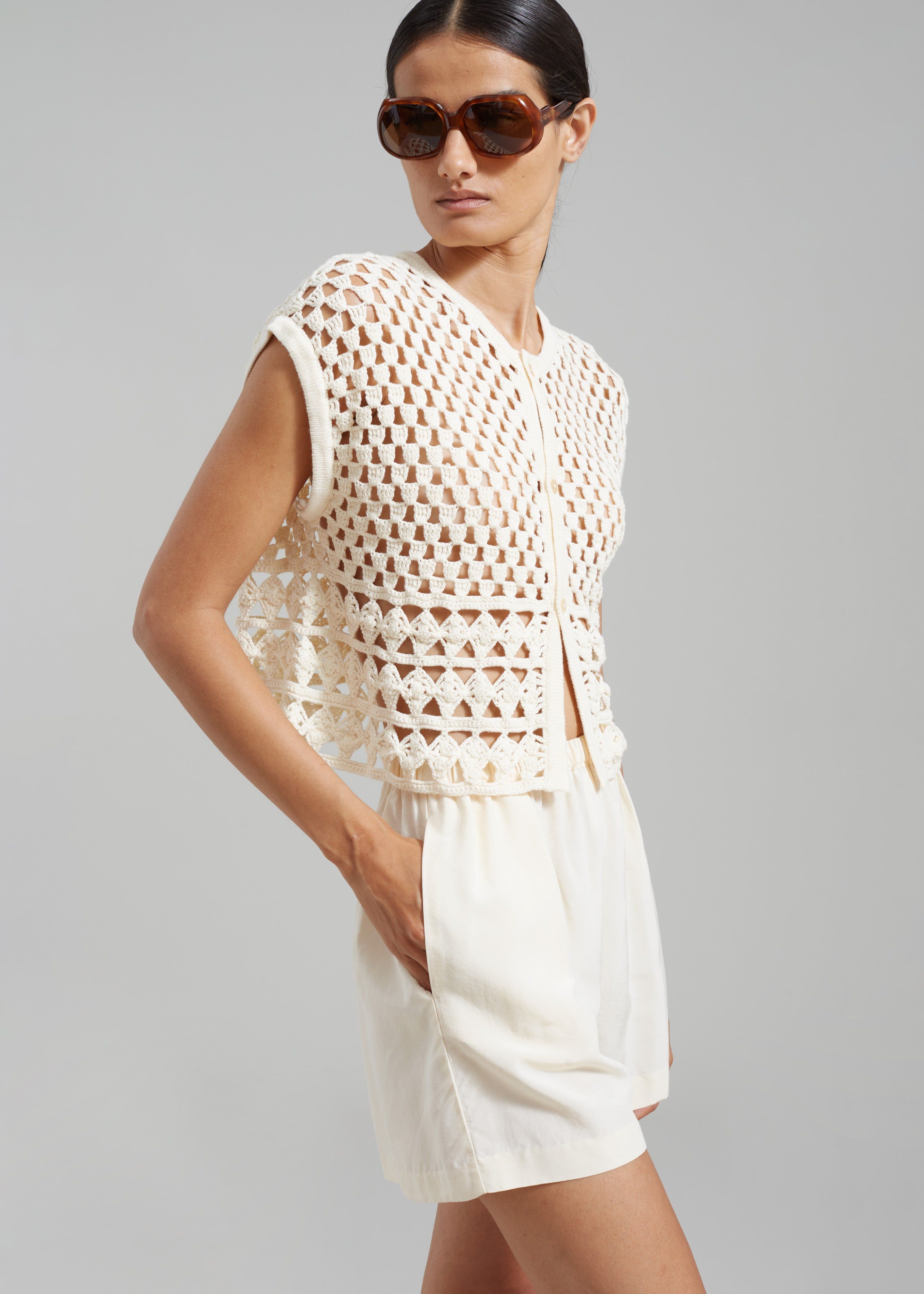 Esme Crochet Vest - Cream sold by Frankie Shop product image thumbnail 3