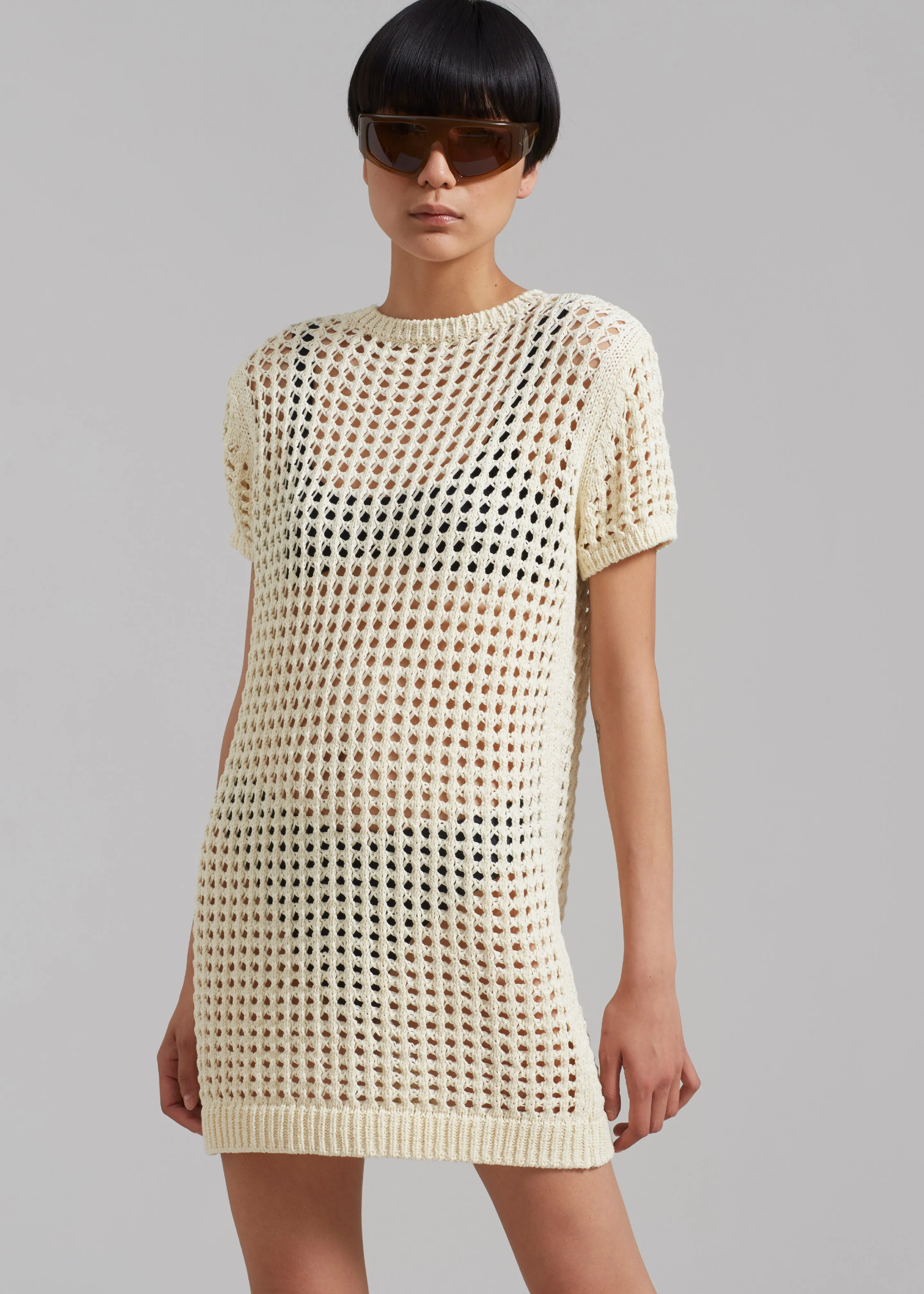 Ari Knit Mini Dress - Cream sold by Frankie Shop