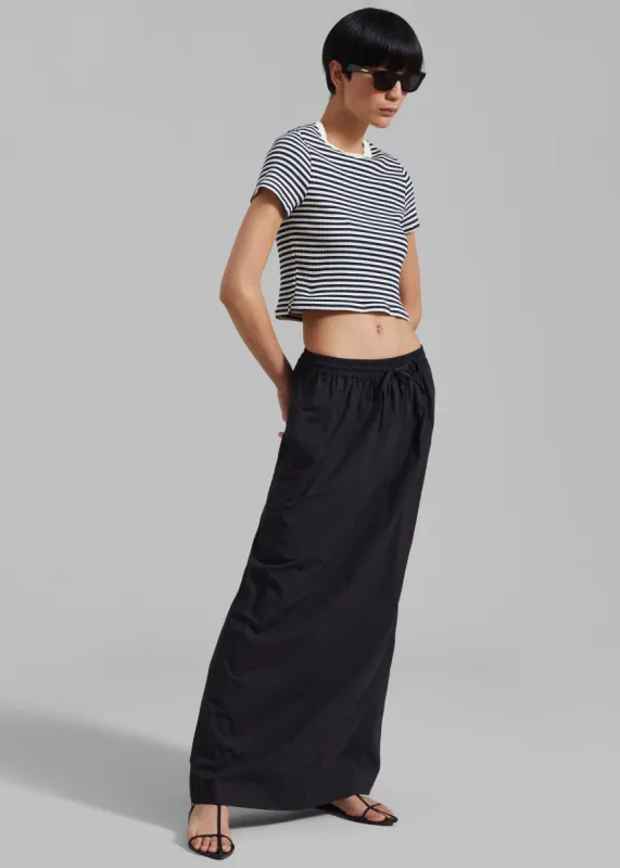 Matteau Relaxed Drawcord Skirt - Black made by Frankie Shop
