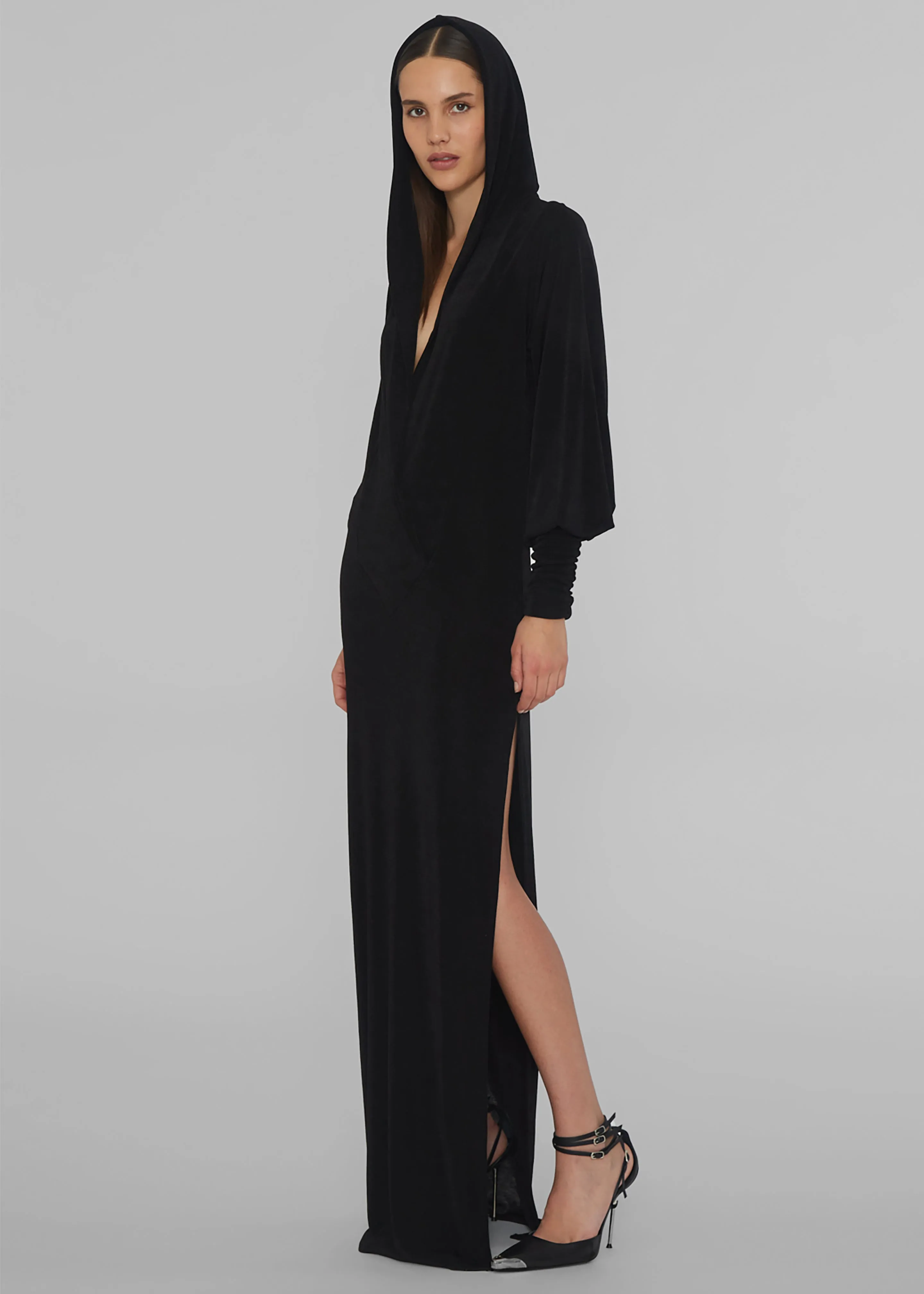 ROTATE Slinky Maxi Hooded Dress - Black sold by Frankie Shop product image thumbnail 3